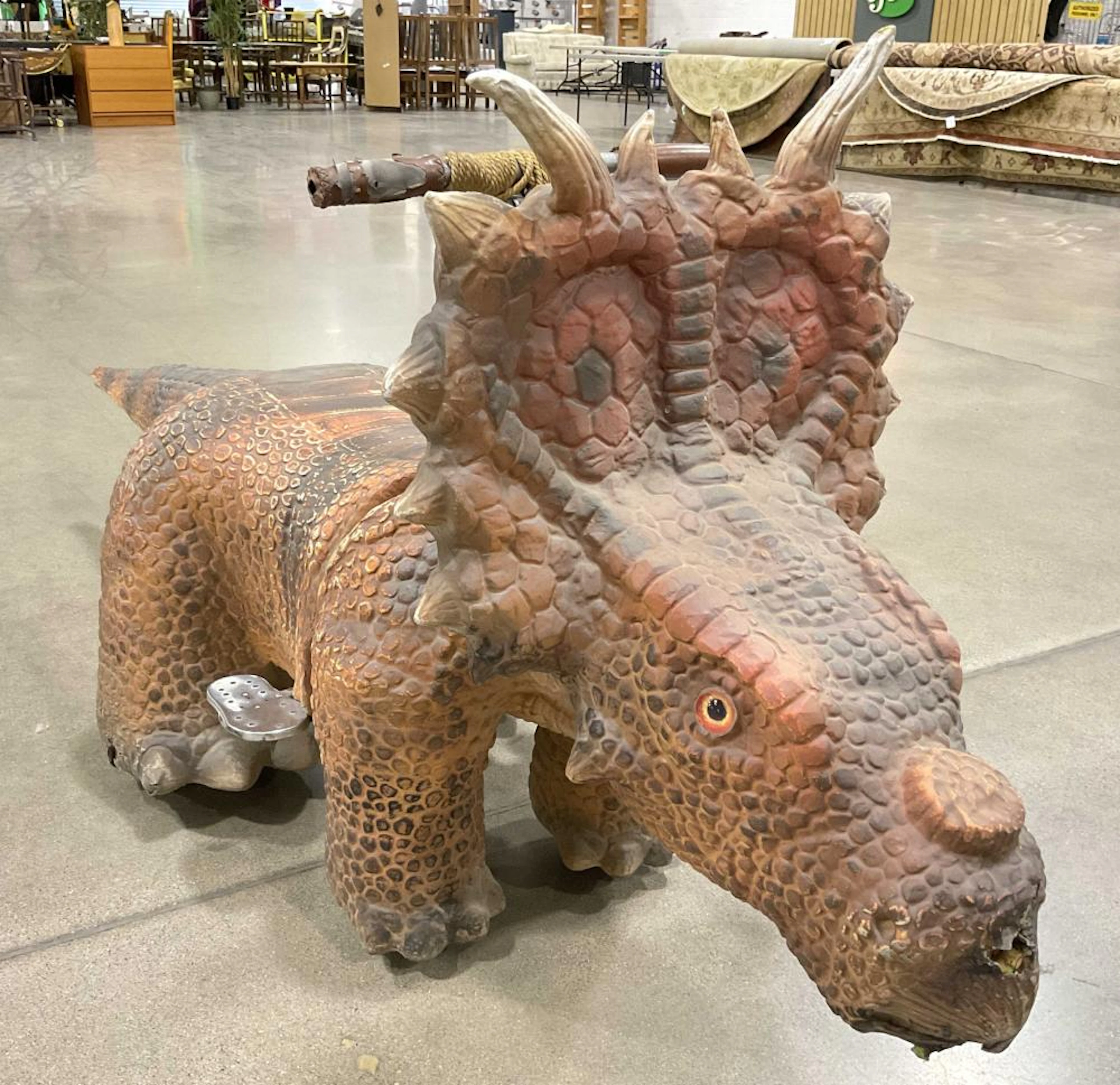 Crackerjax Triceratops Kiddie Coin Op Ride