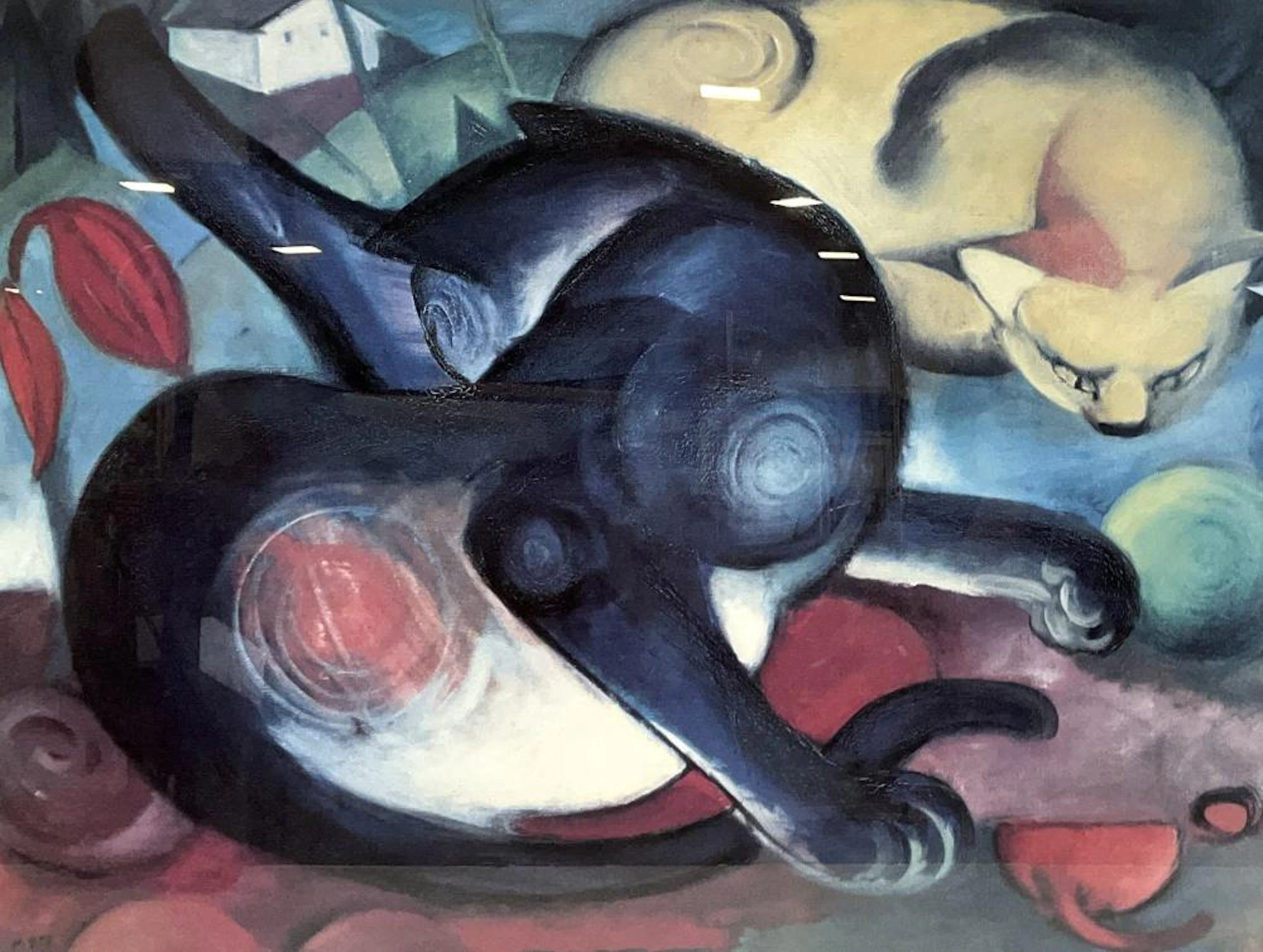 Franz Marc ' Two Cats, Blue And Yellow' Print