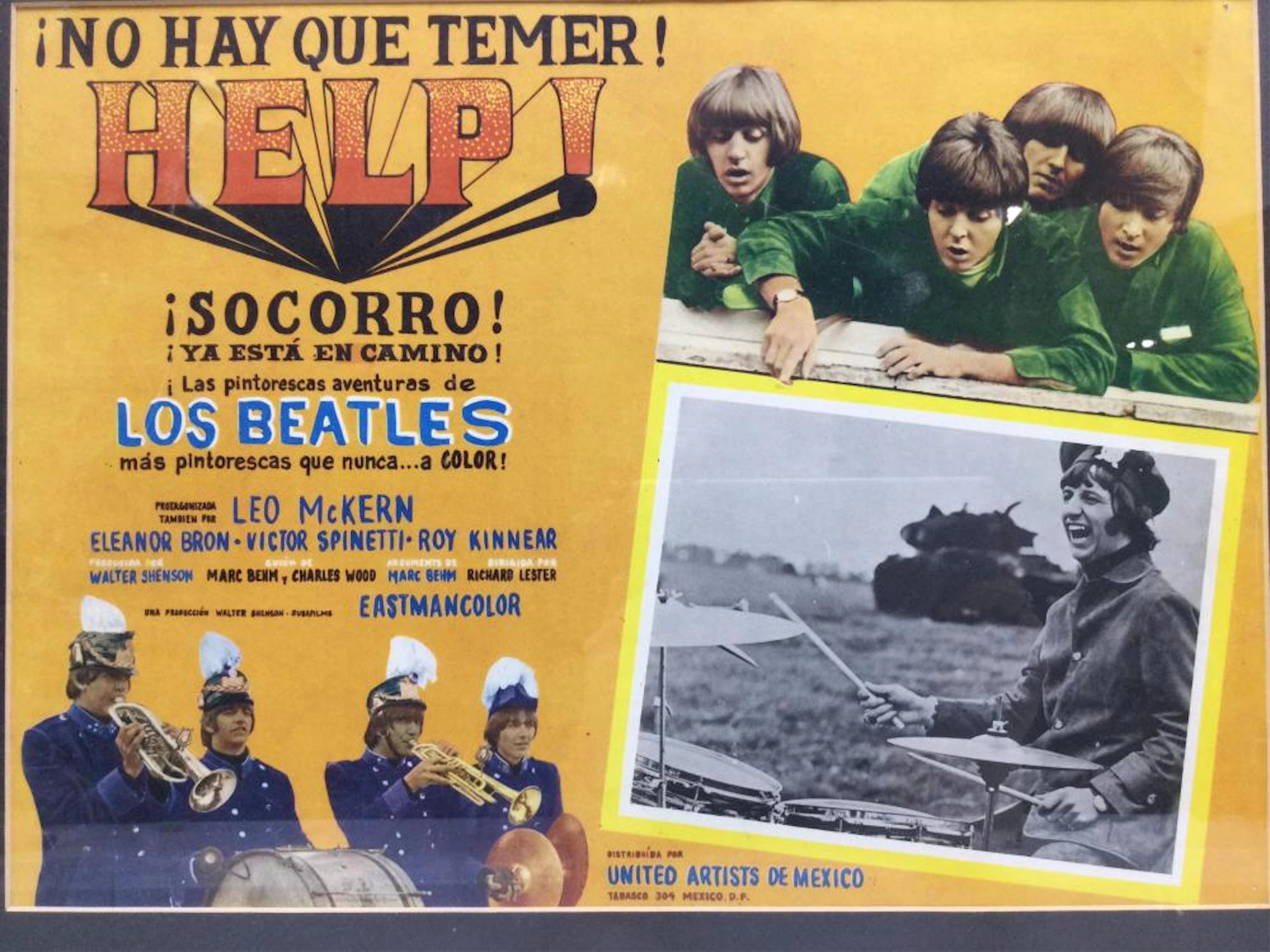Vintage Framed Mexican Beatles Print