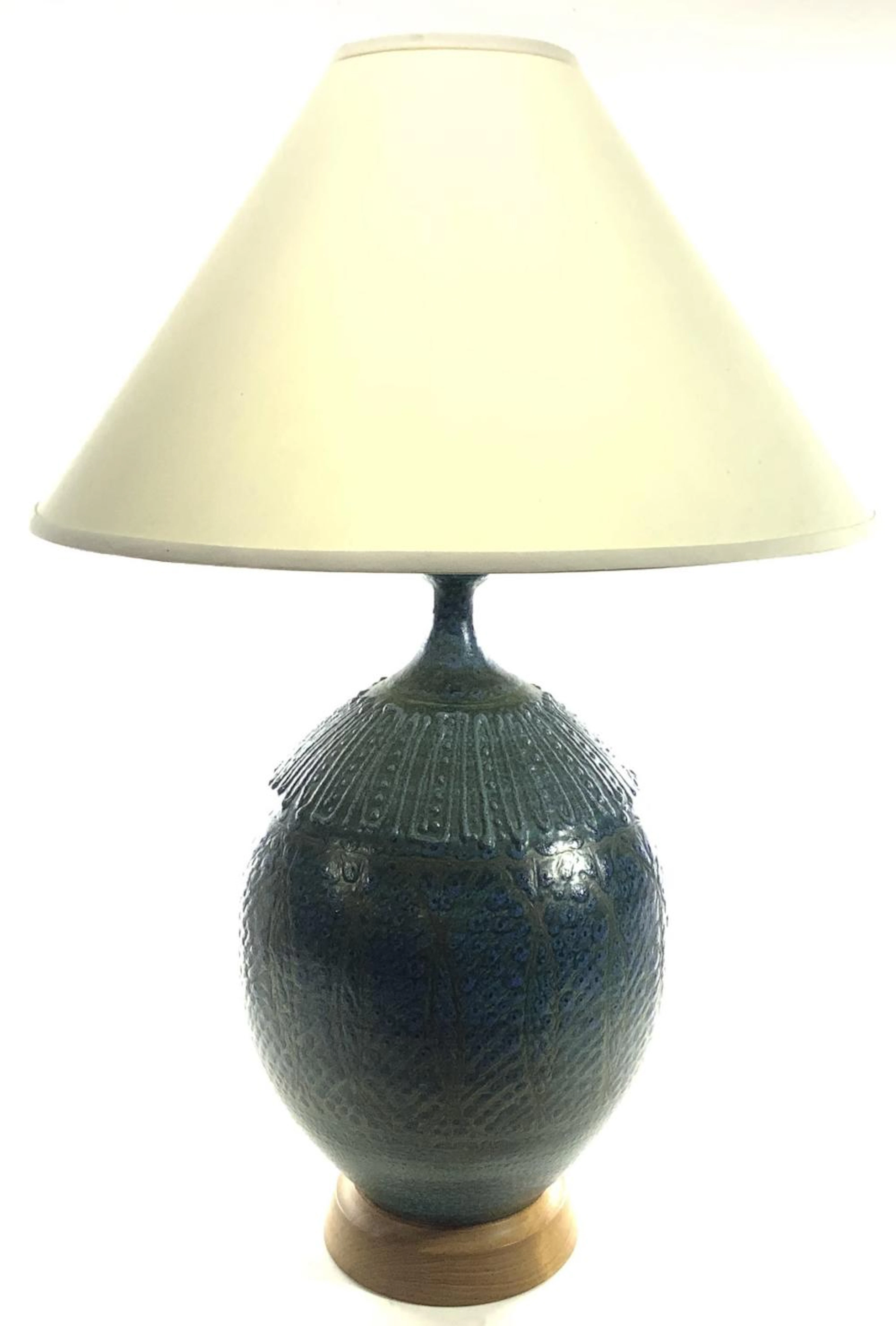 Large Southwestern Ceramic Table Lamp w/ Shade