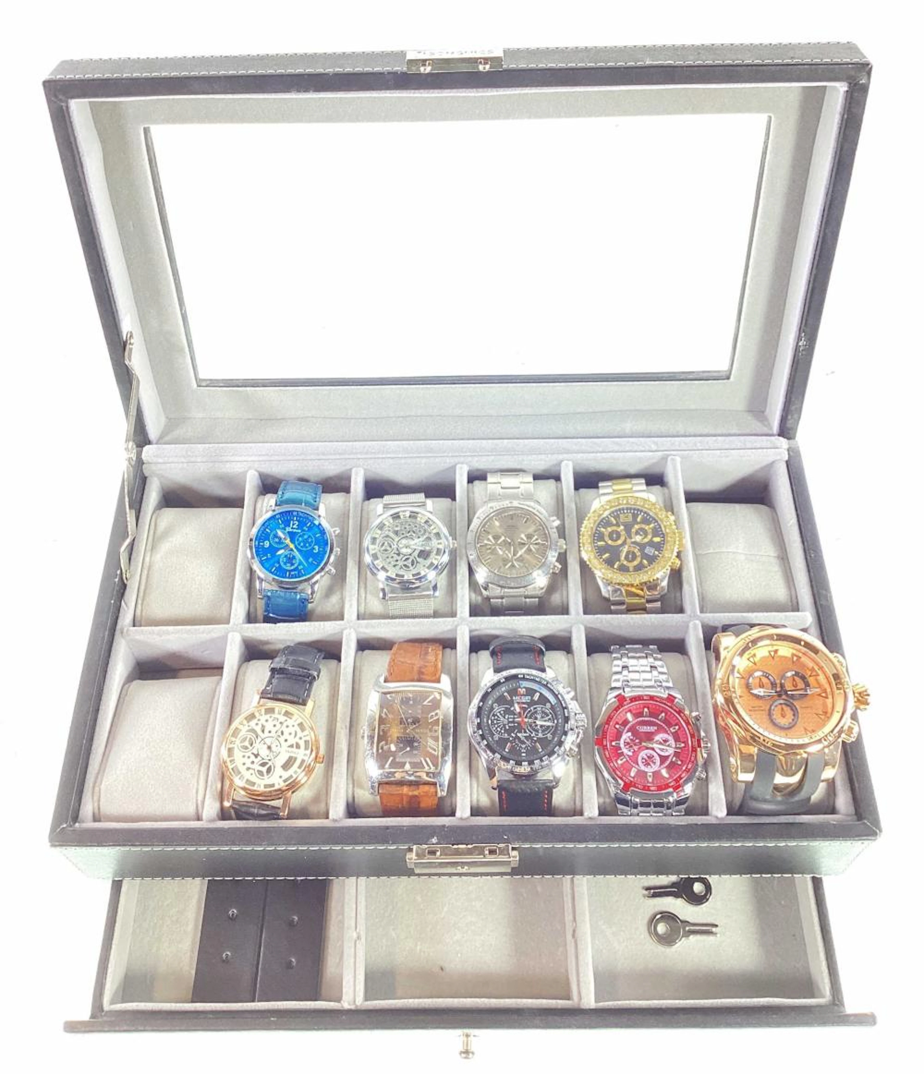 (9) Men?s Wrist Watches By Guess, Marc Echo