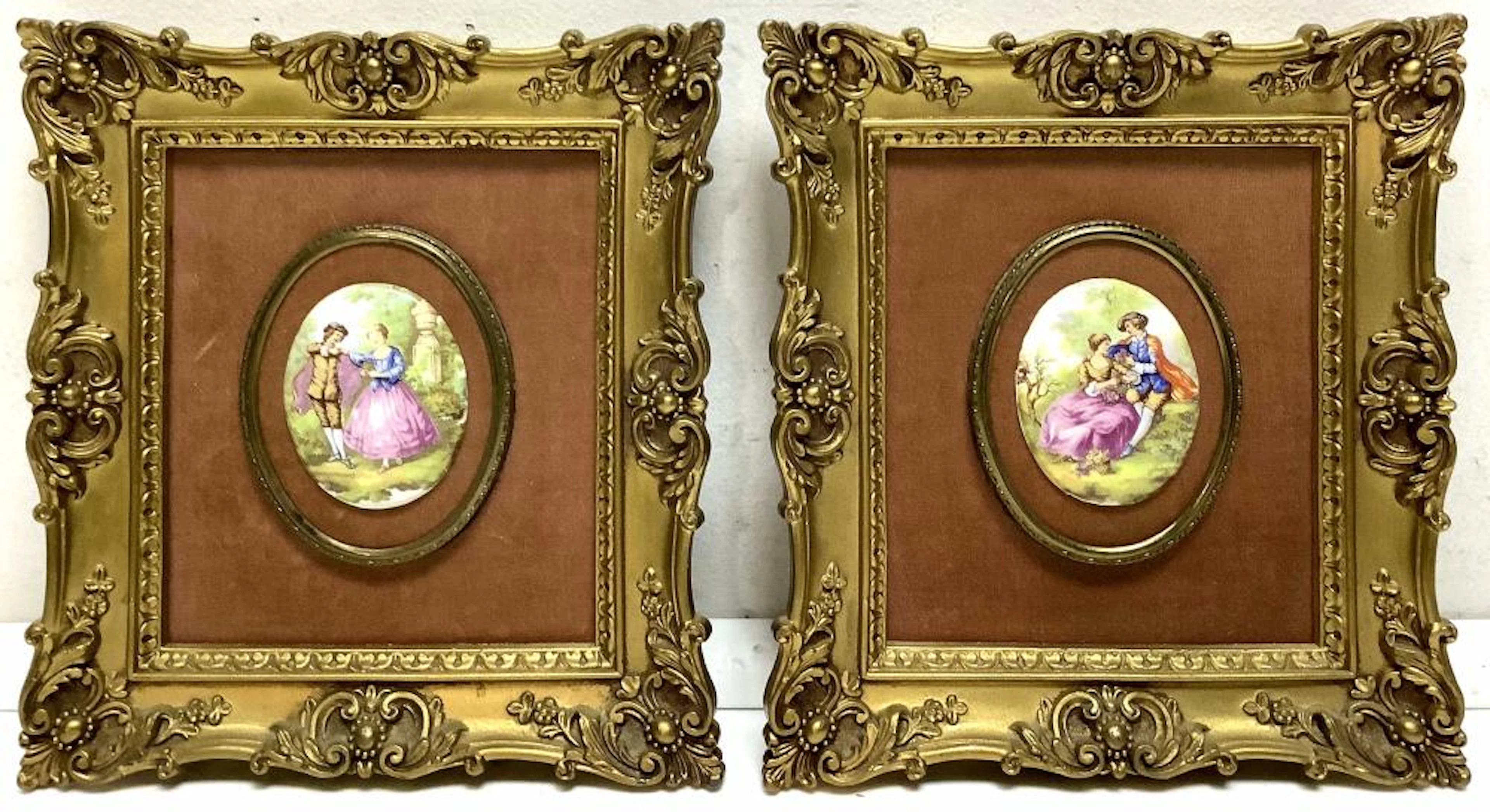 (2) After Jean-Honoré Fragonard Porcelain Plaques