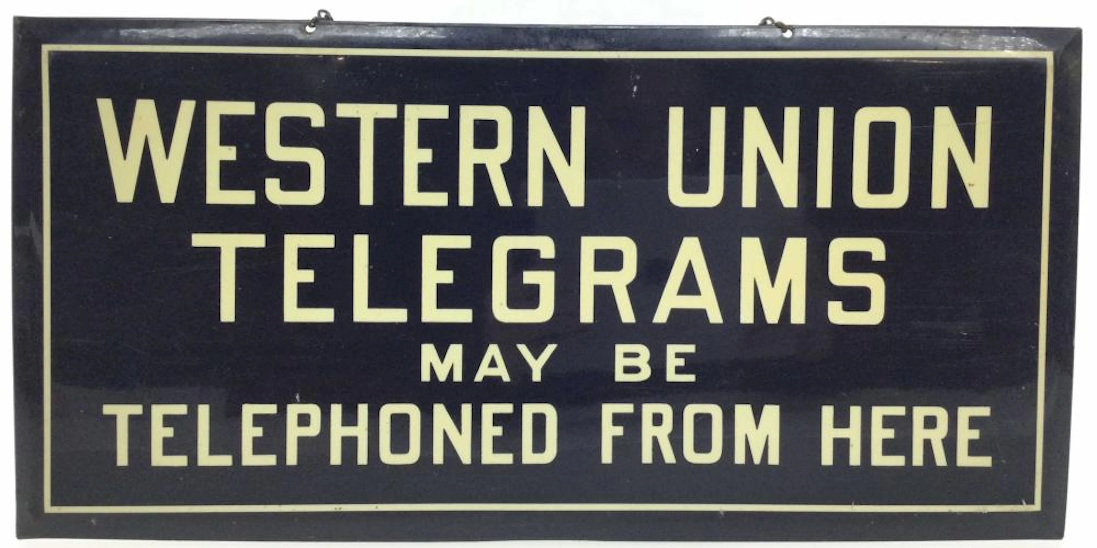 Vintage Western Union Tin Advertising Sig