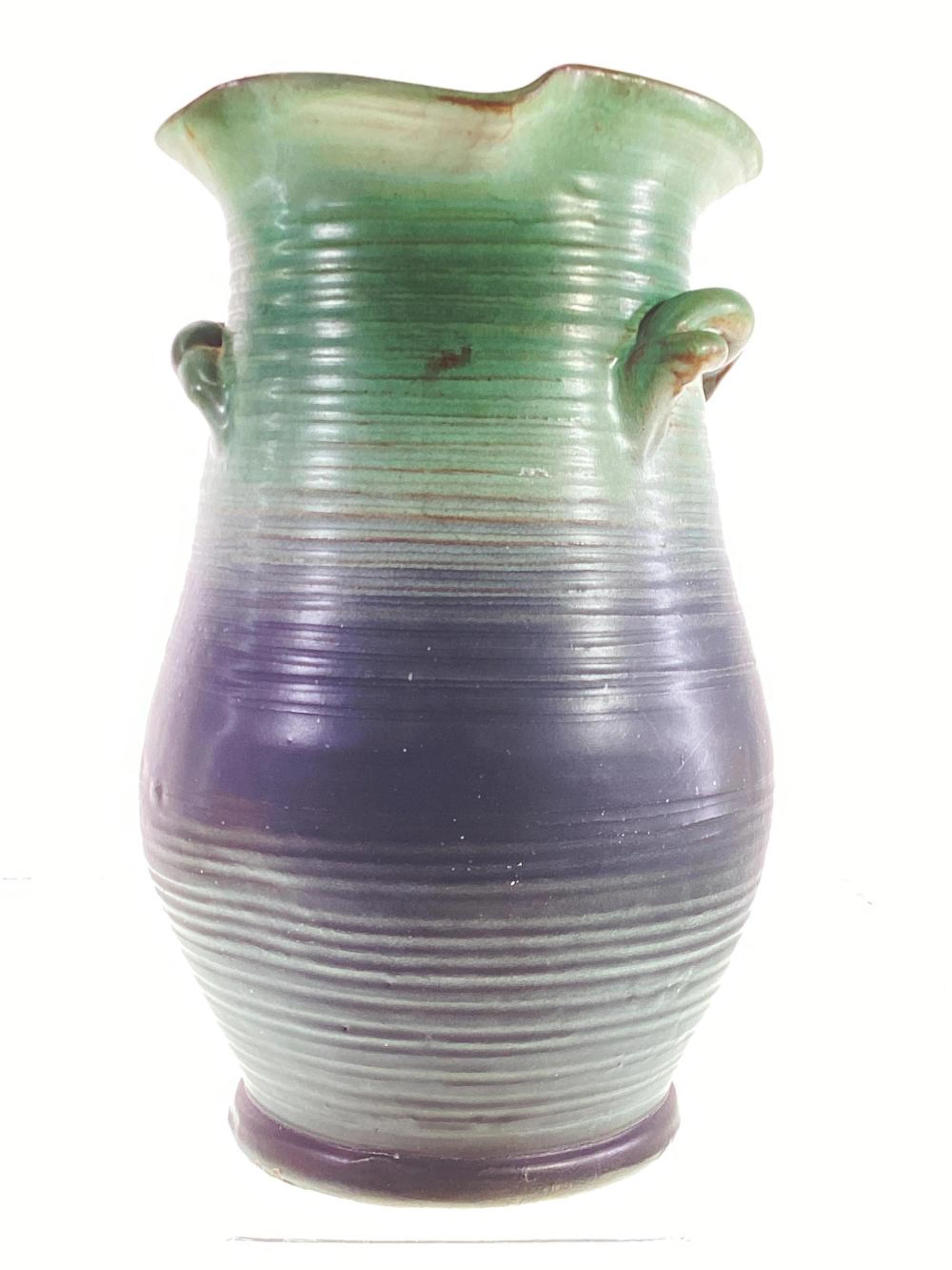 Weller Ware Green Vase w/ Two Handles