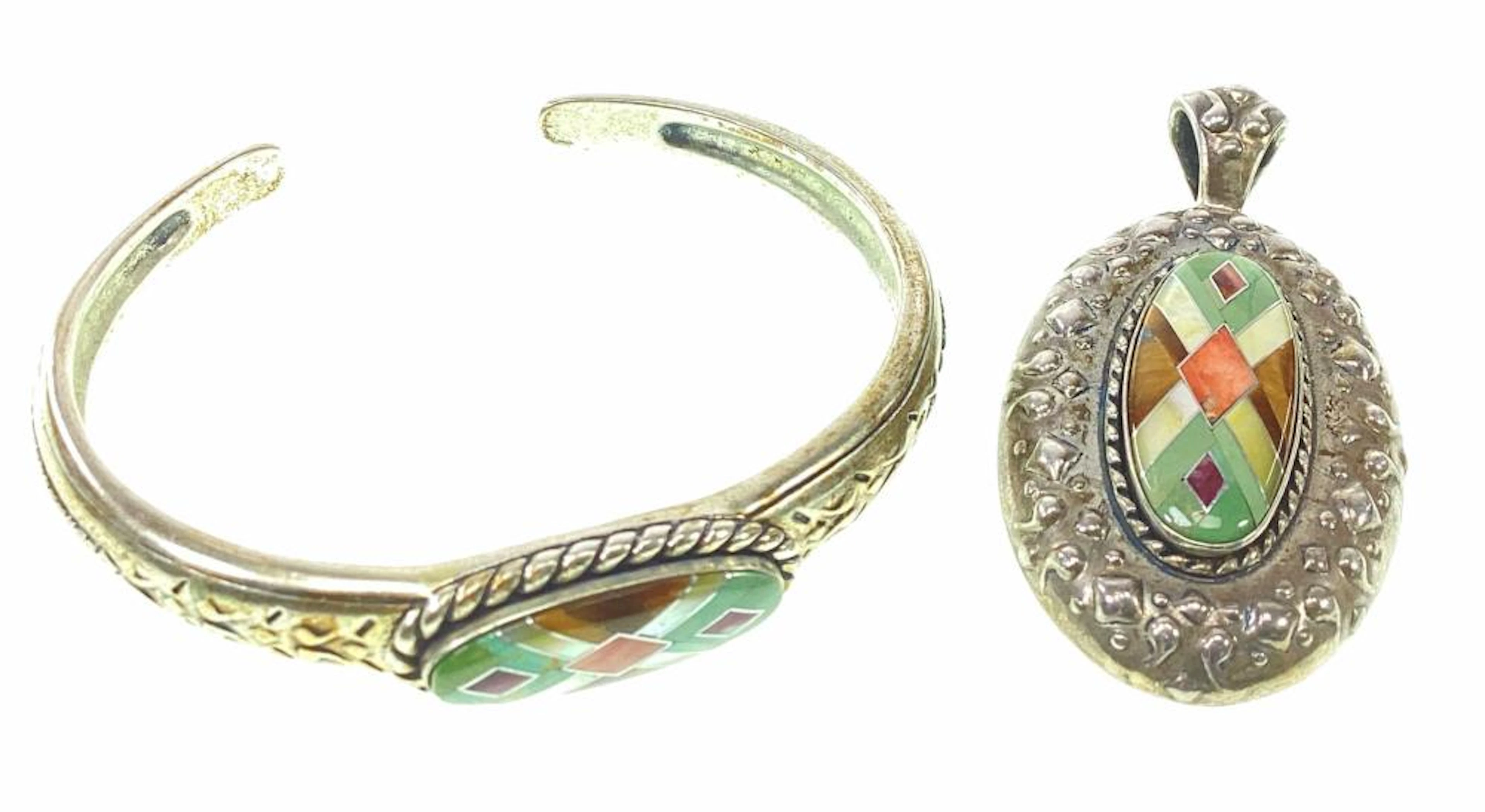 Carolyn Pollack Relios Sterling Inlaid Bracelet