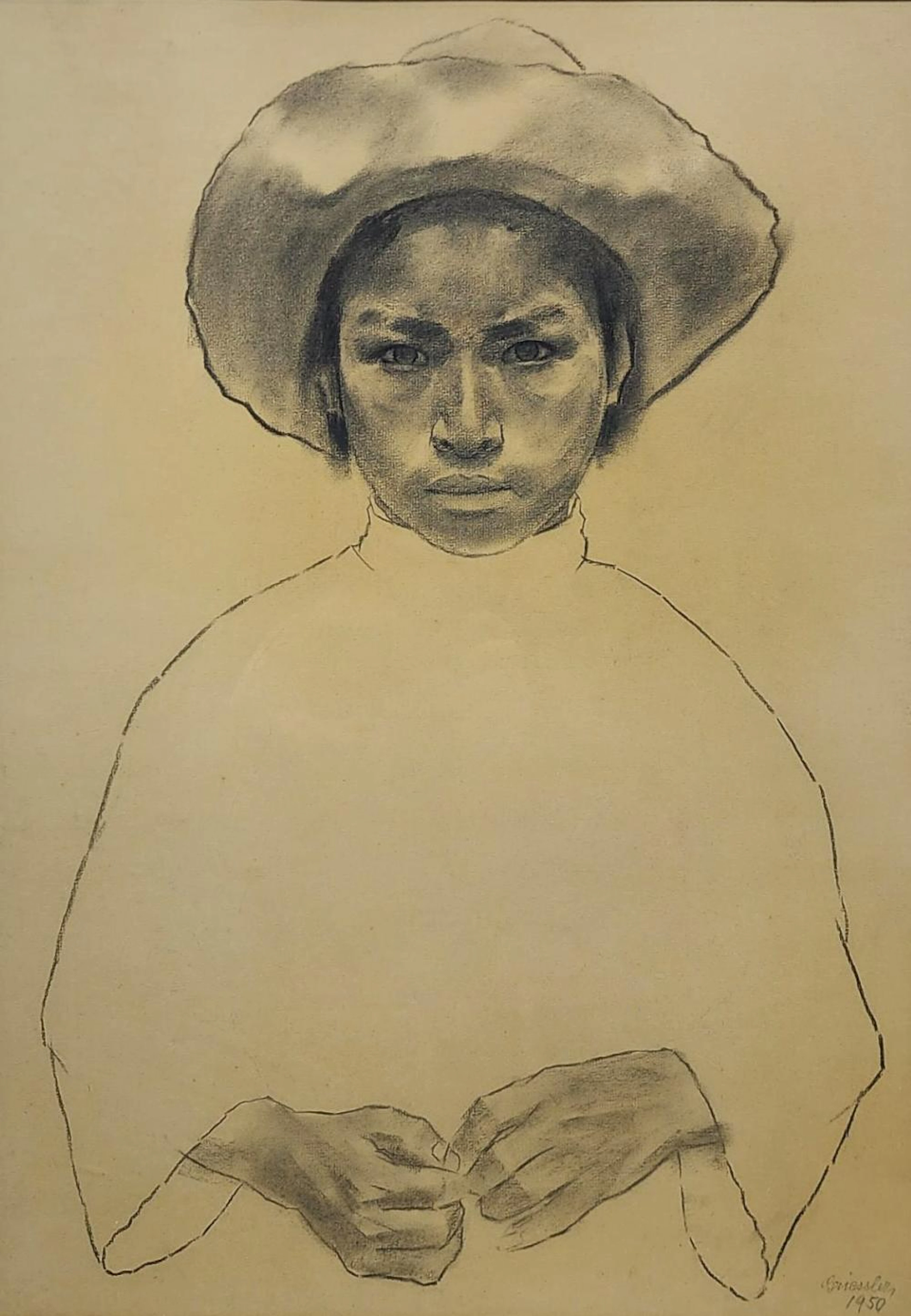 Franz Anton Griessler (1897-1974) Charcoal