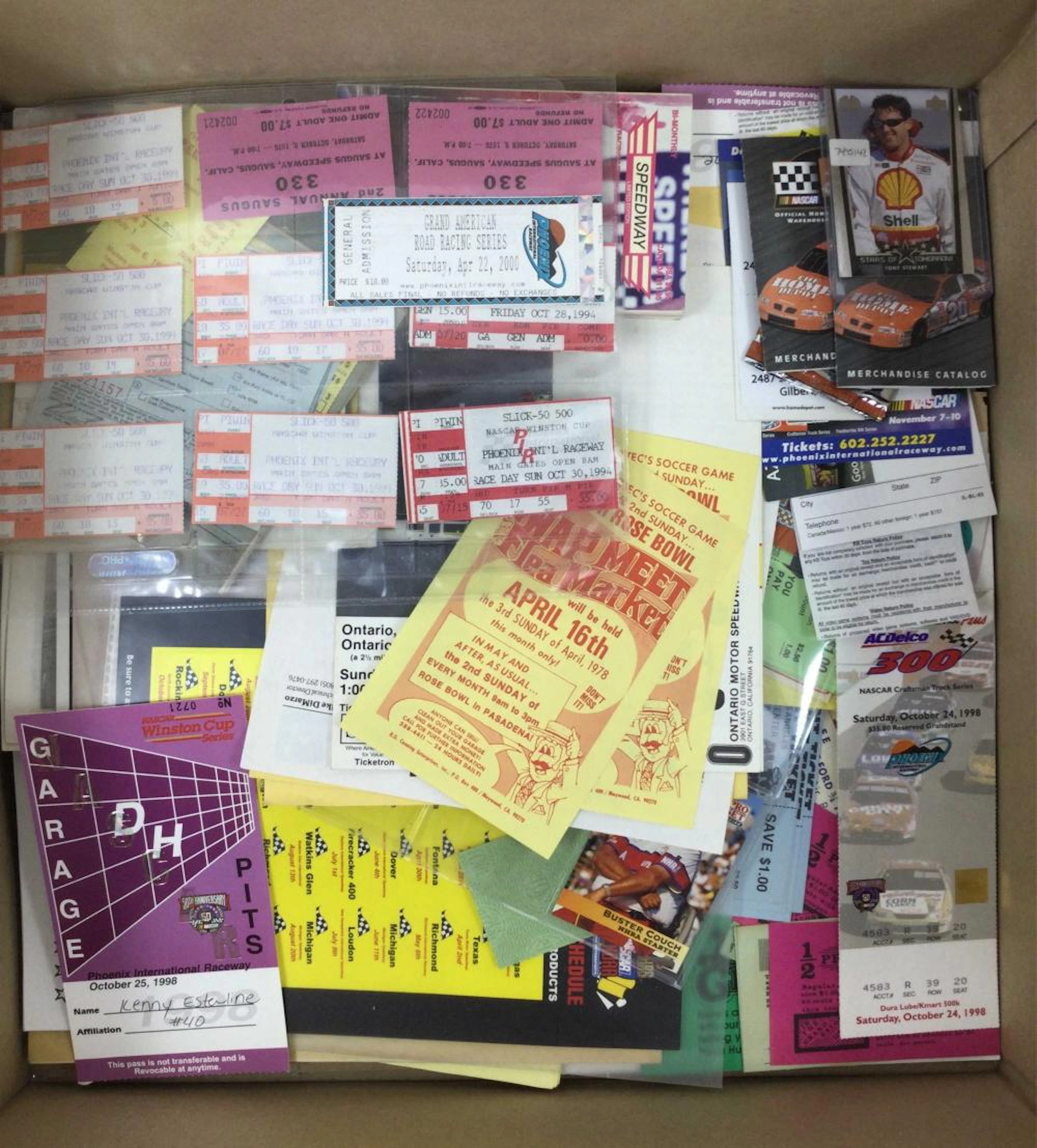 Assorted NASCAR Memorabilia, Tickets