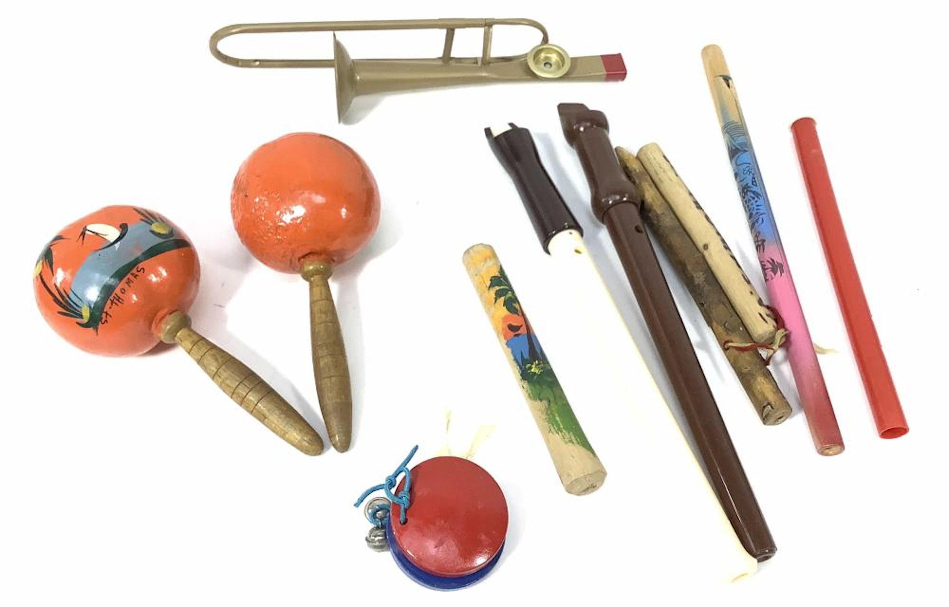 Vintage Maracas, Trombone Kazoo, Recorders