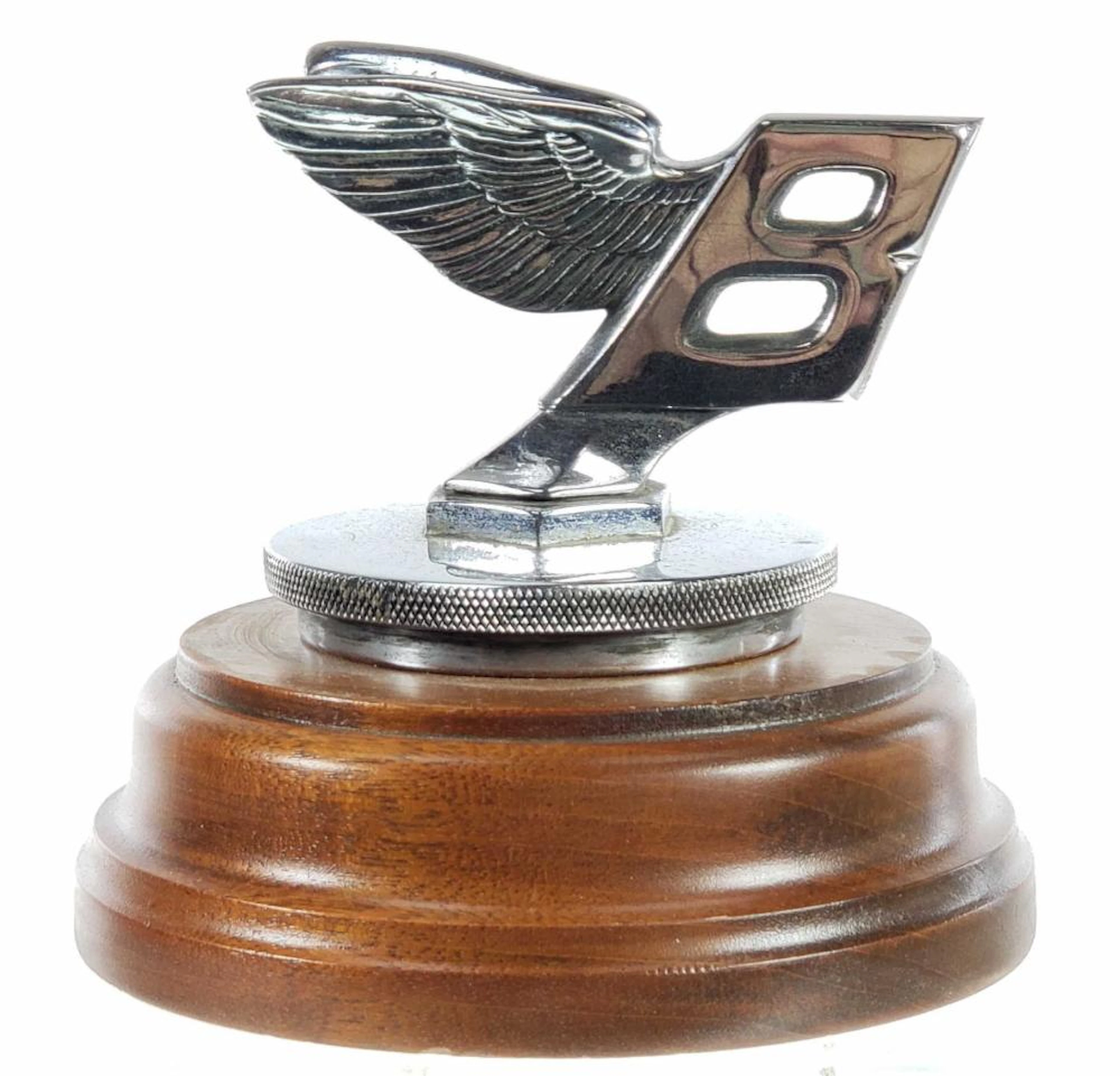 1930s Flying B Radiator Mascot On Wood Base
