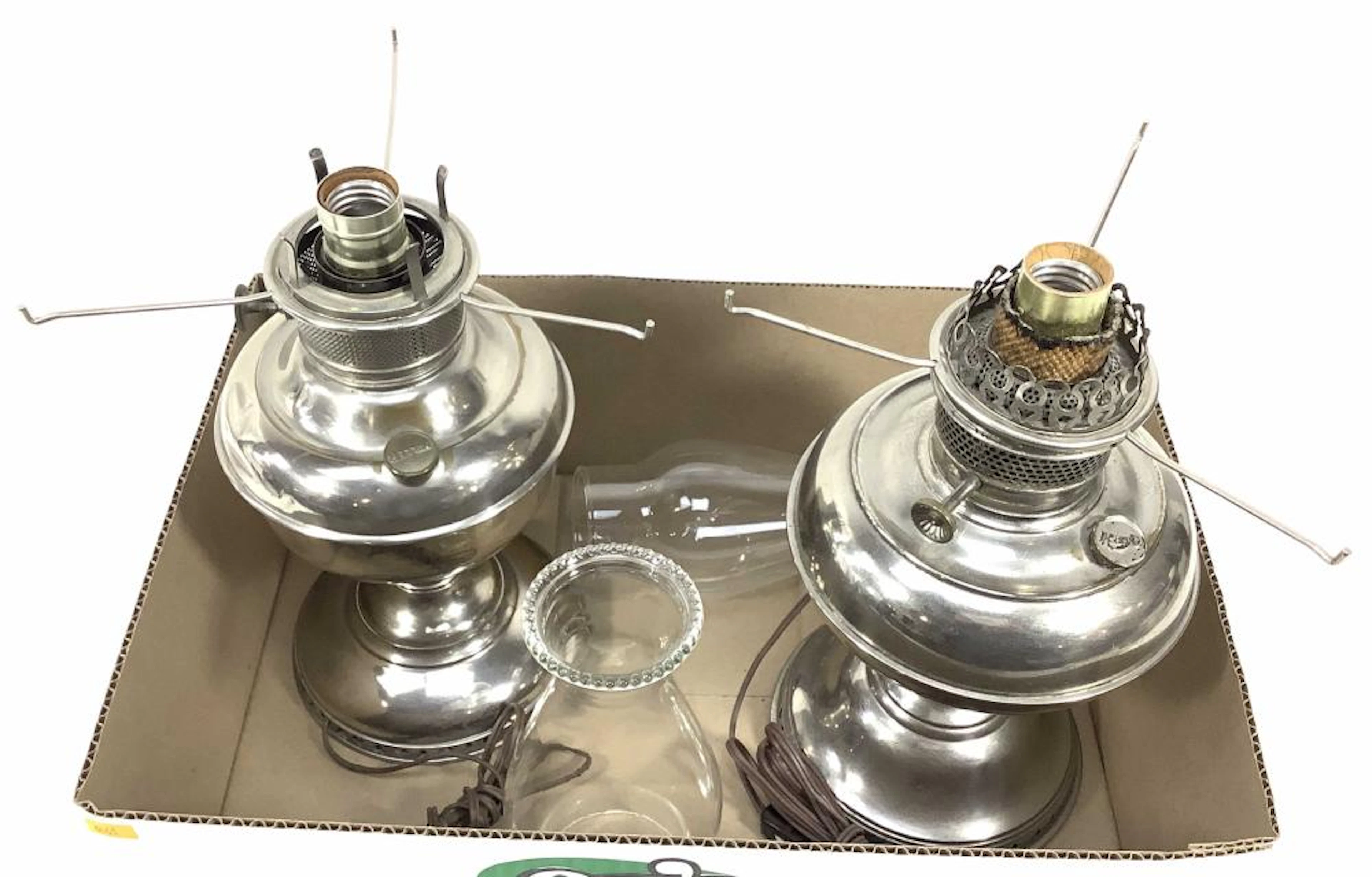 (2) Vintage Kerosene Lamps, Miller, Rayo