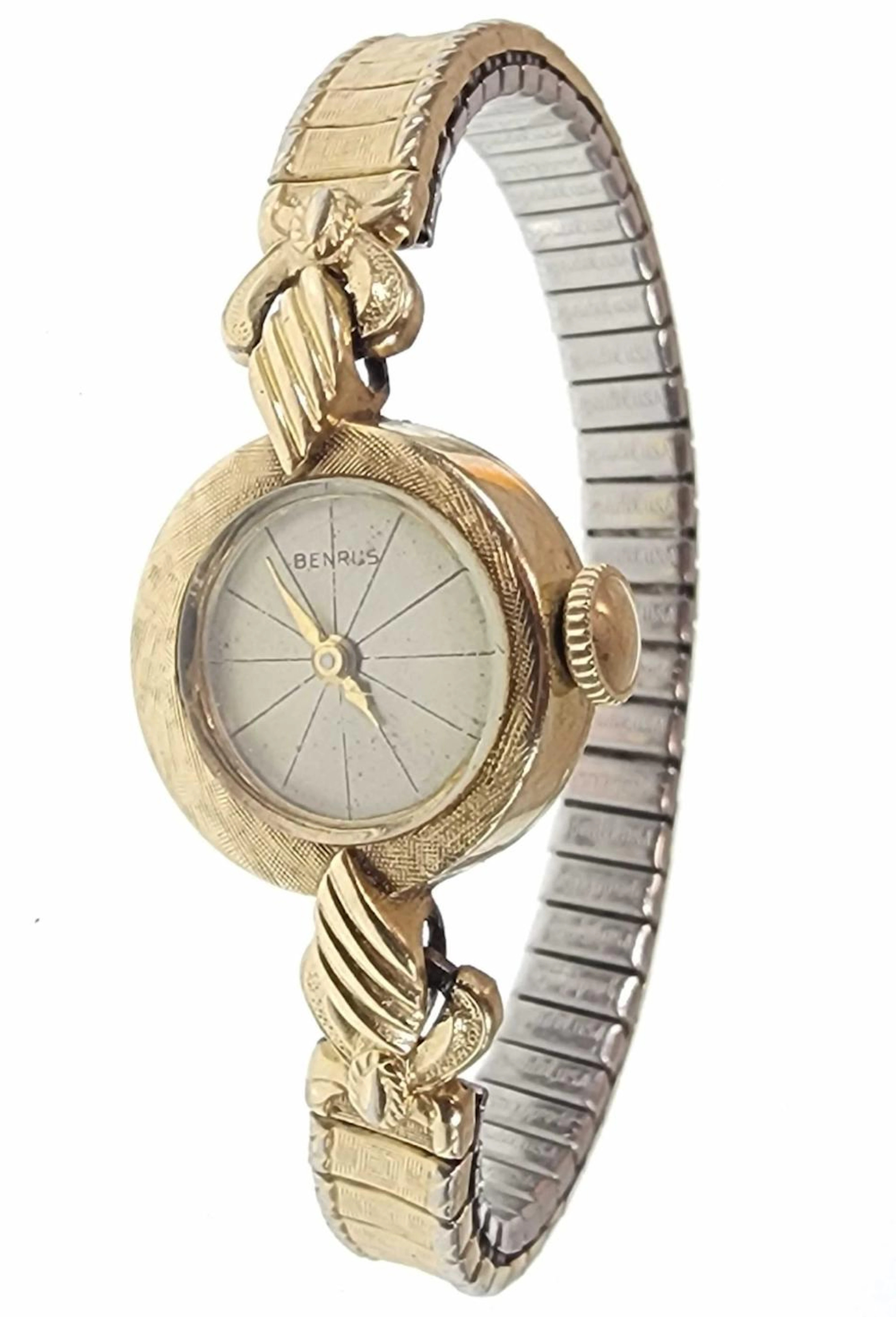 14K Gold Benrus DZ 451 Swiss Mvmt Ladies Watch