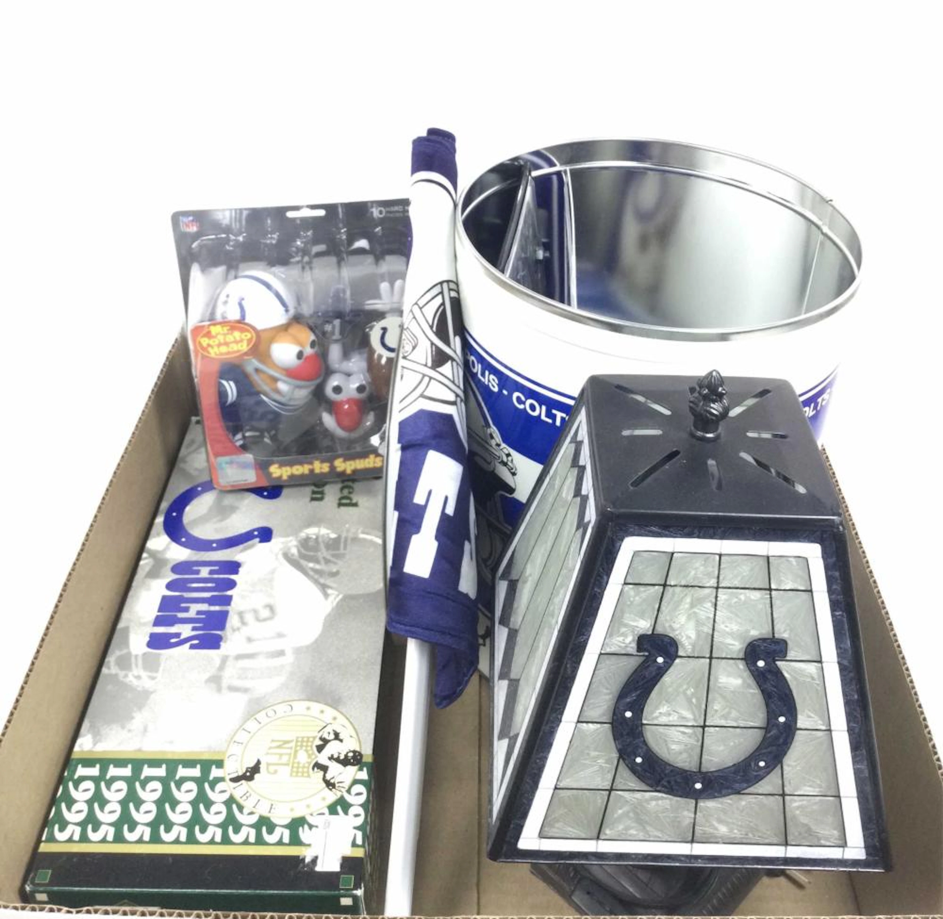 Colts Football Memorabilia Lamp, License Plates