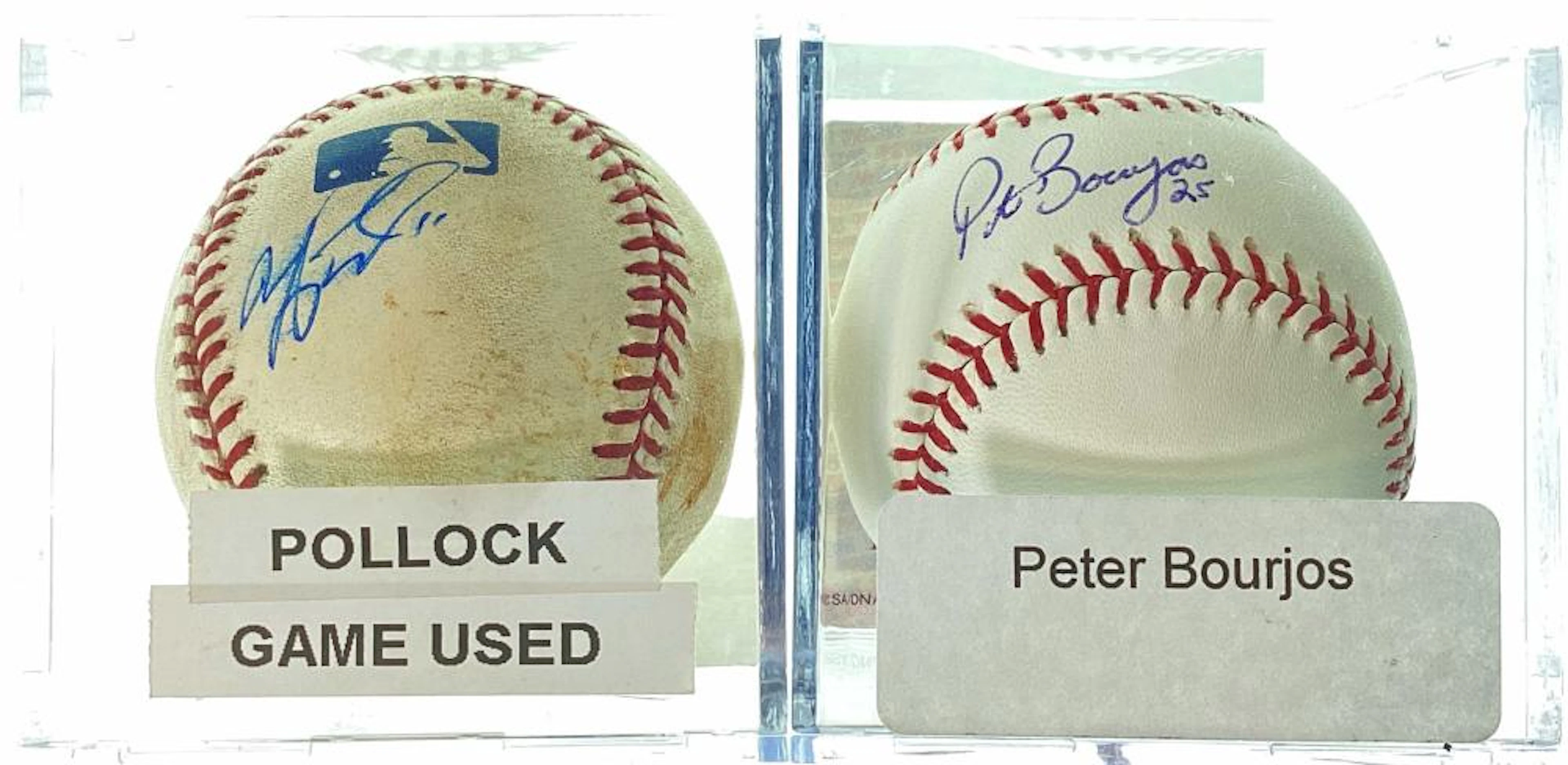 (2) MLB Autographed Baseballs In Protective Cases
