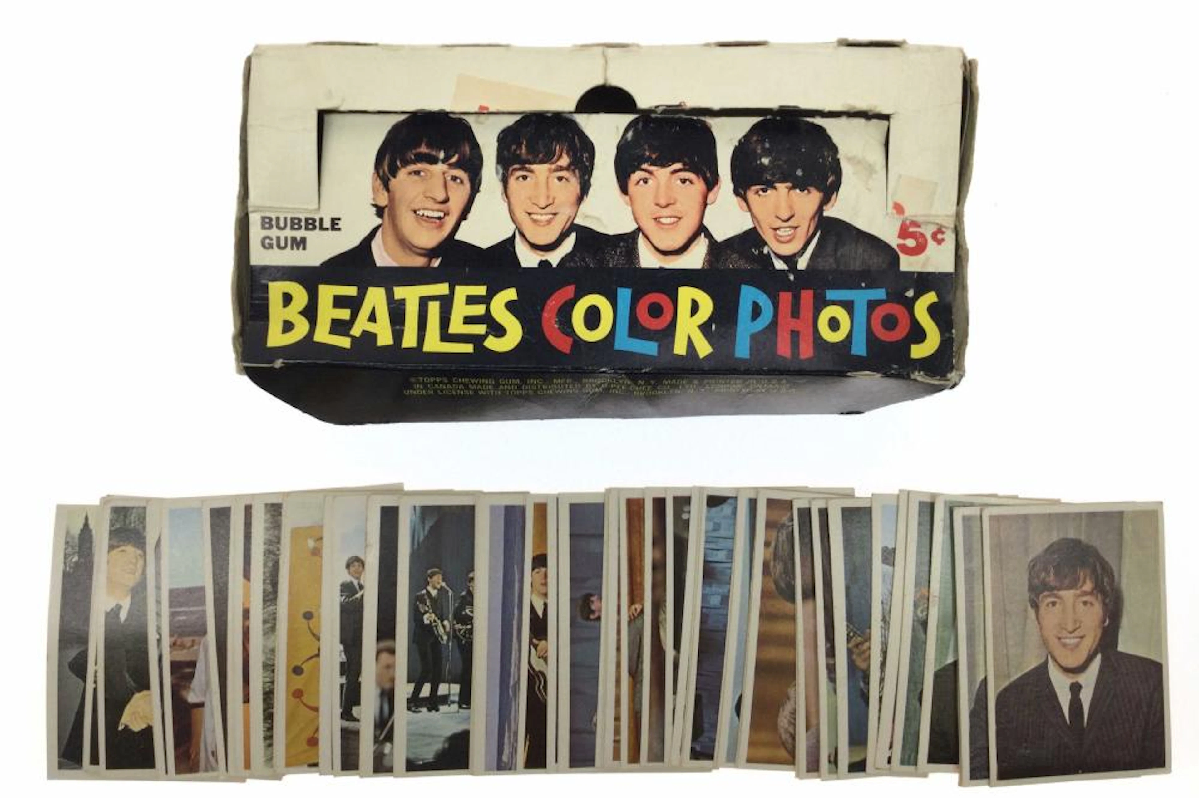 1964 Topps Beatles Color Cards w/ Bubble Gum Box