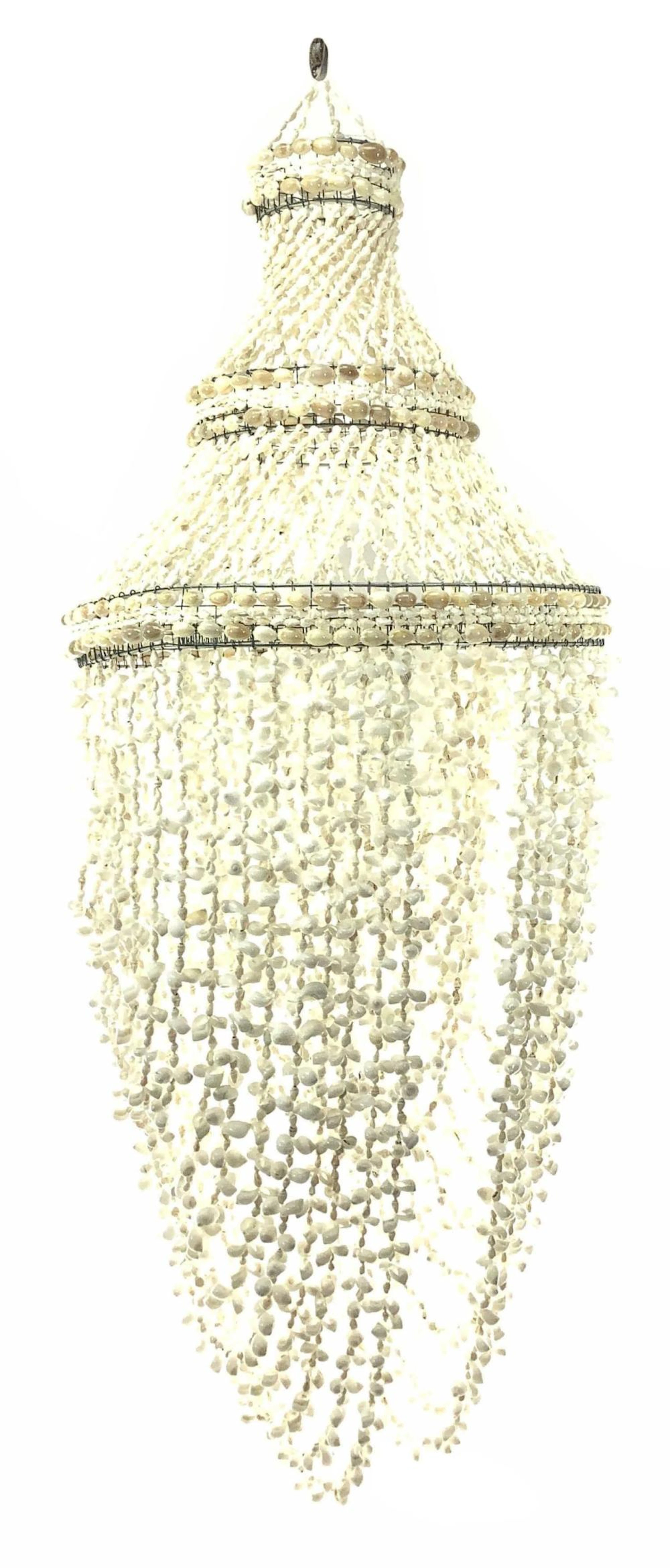 (2) Pacific Islands Seashell Hanging Chandelier