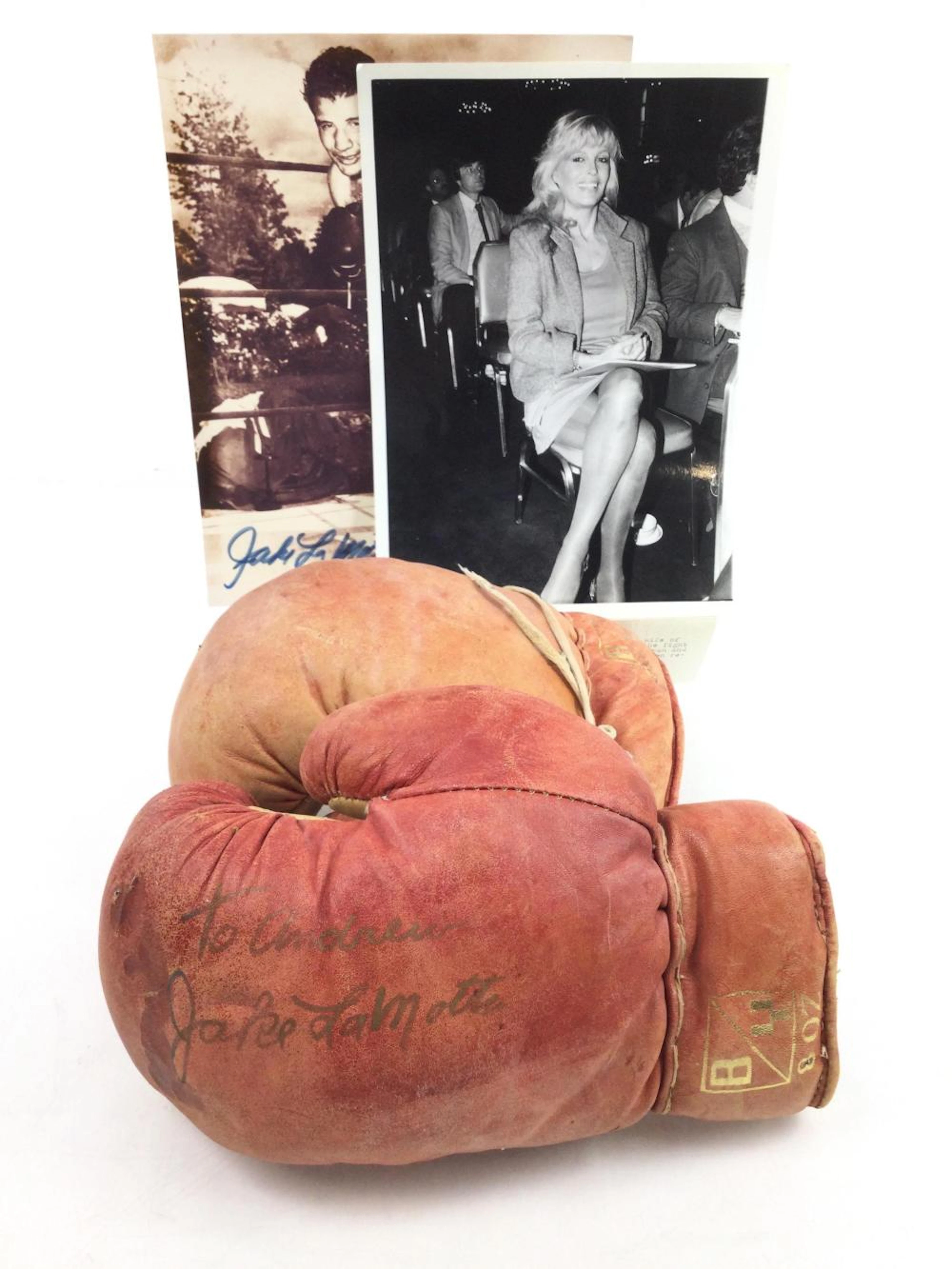 Jack LaMotta Autographed Boxing Gloves