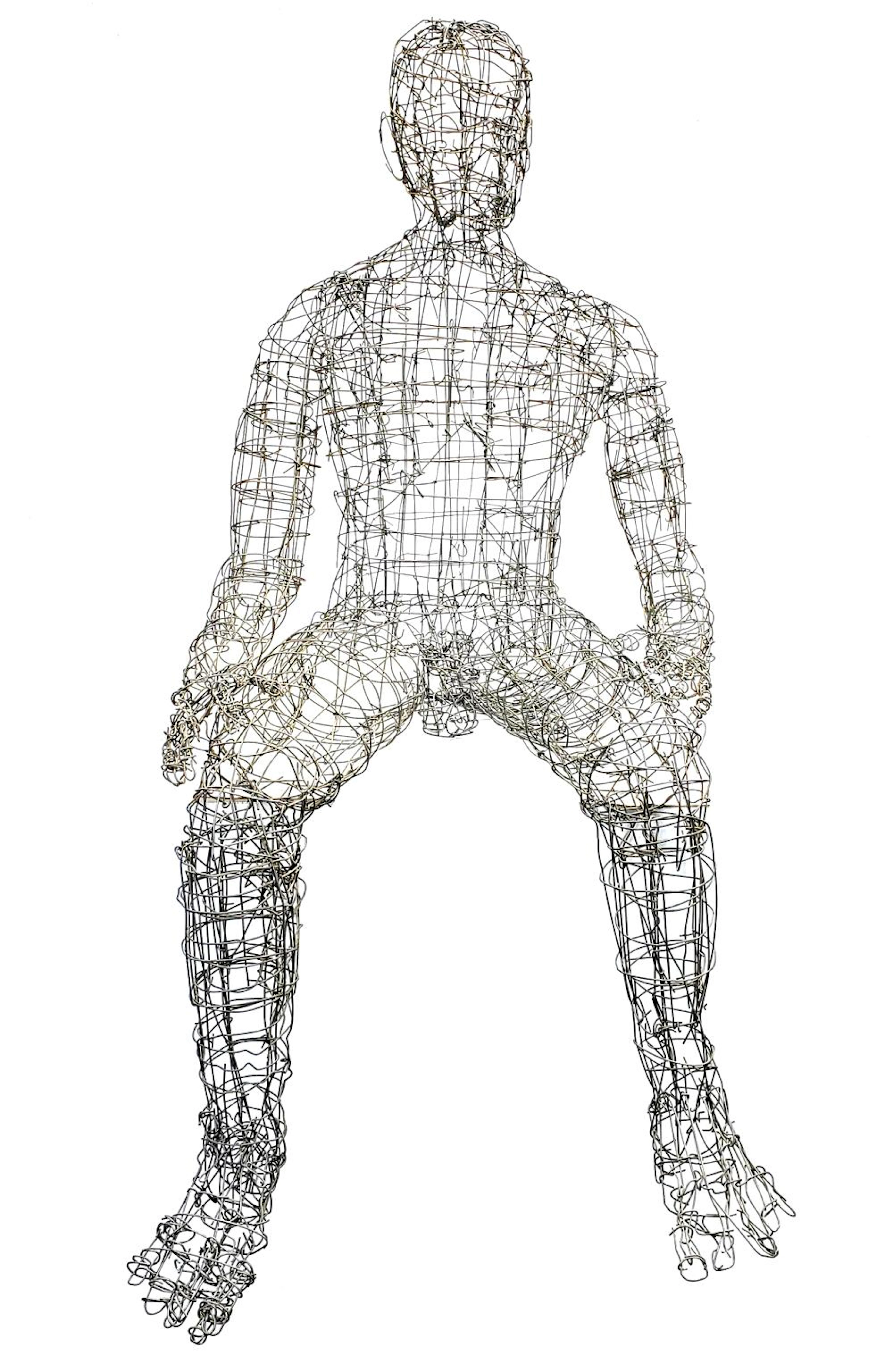 48in Nude Human Male Figure Wire Sculpture