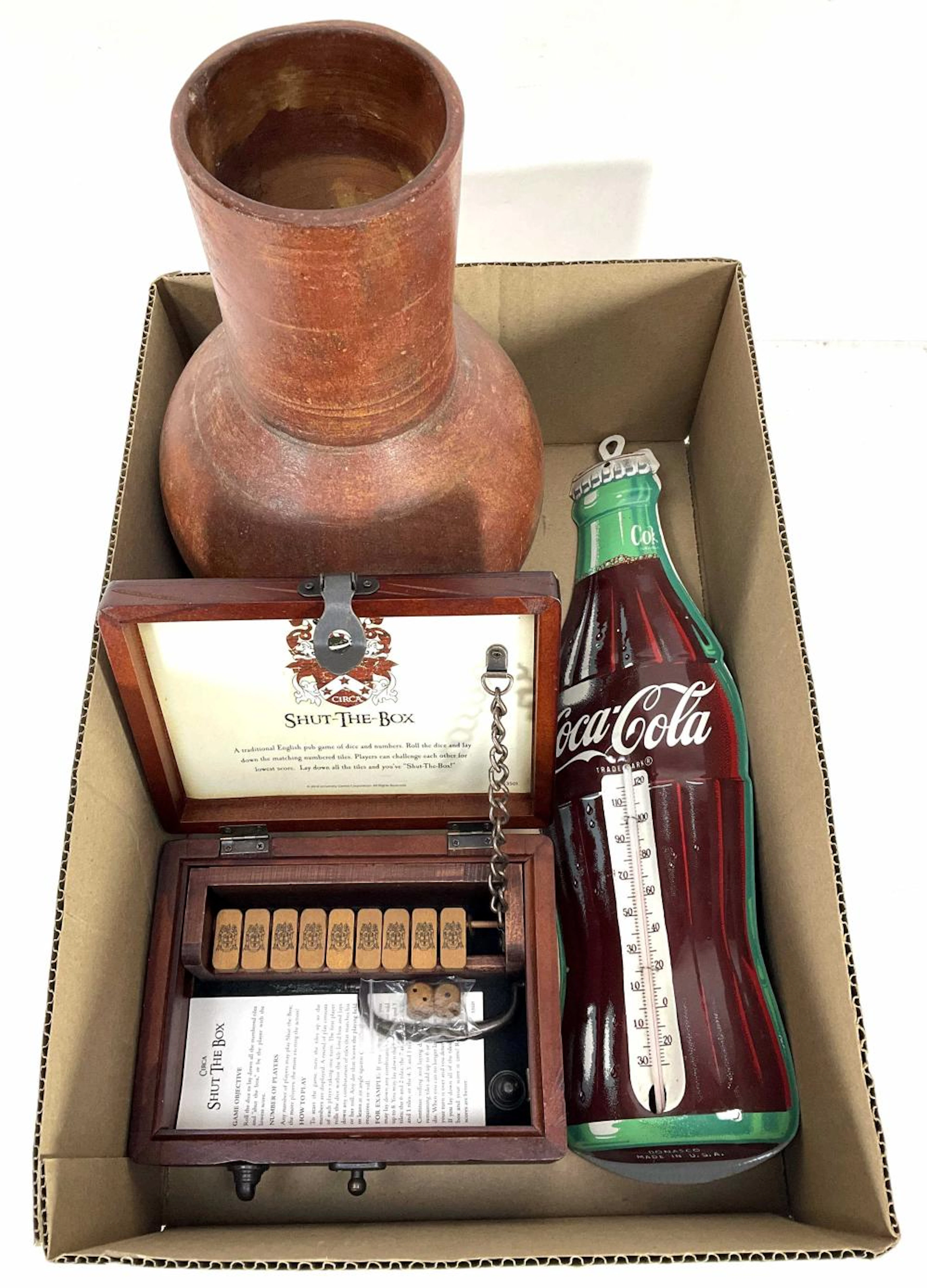 Mini Chiminea, Coca Cola Thermometer, Pub Game