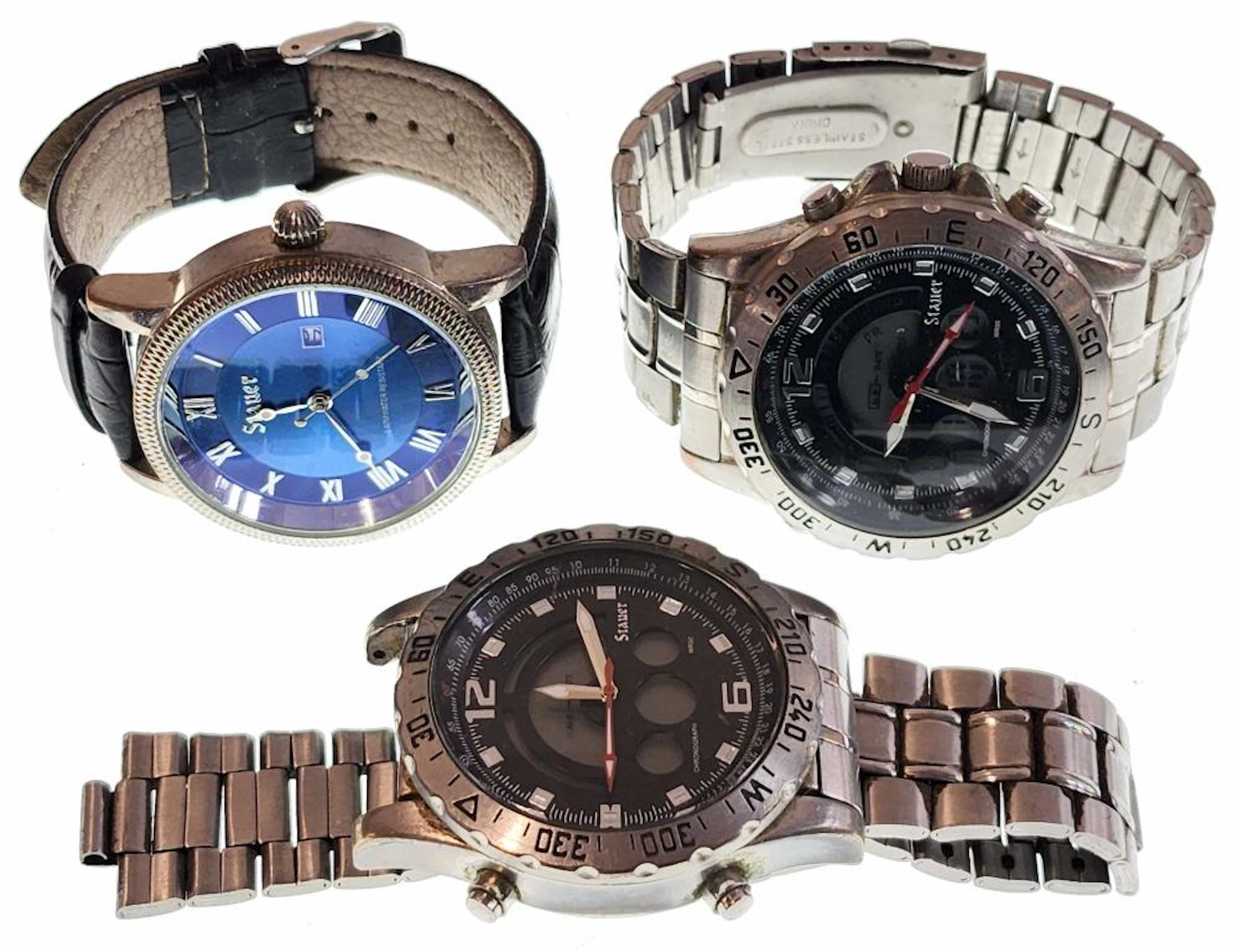 (3) Men's Stauer Designer Watches