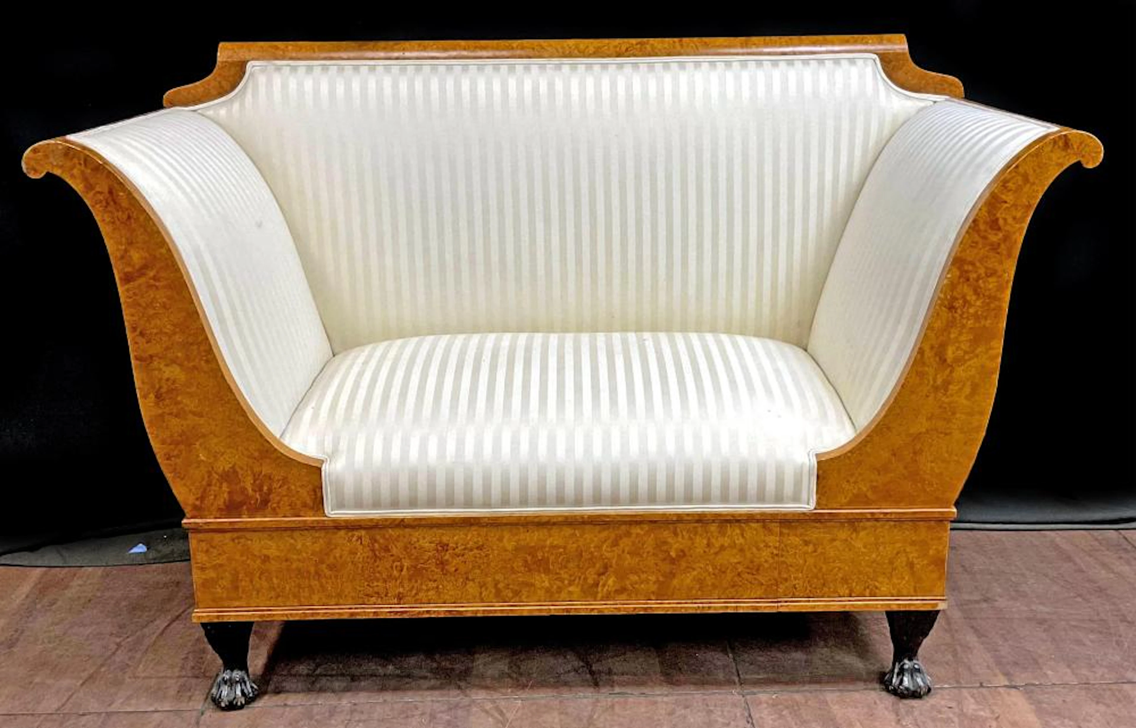 Vintage Chippendale Inspired Biedermeier Sofa