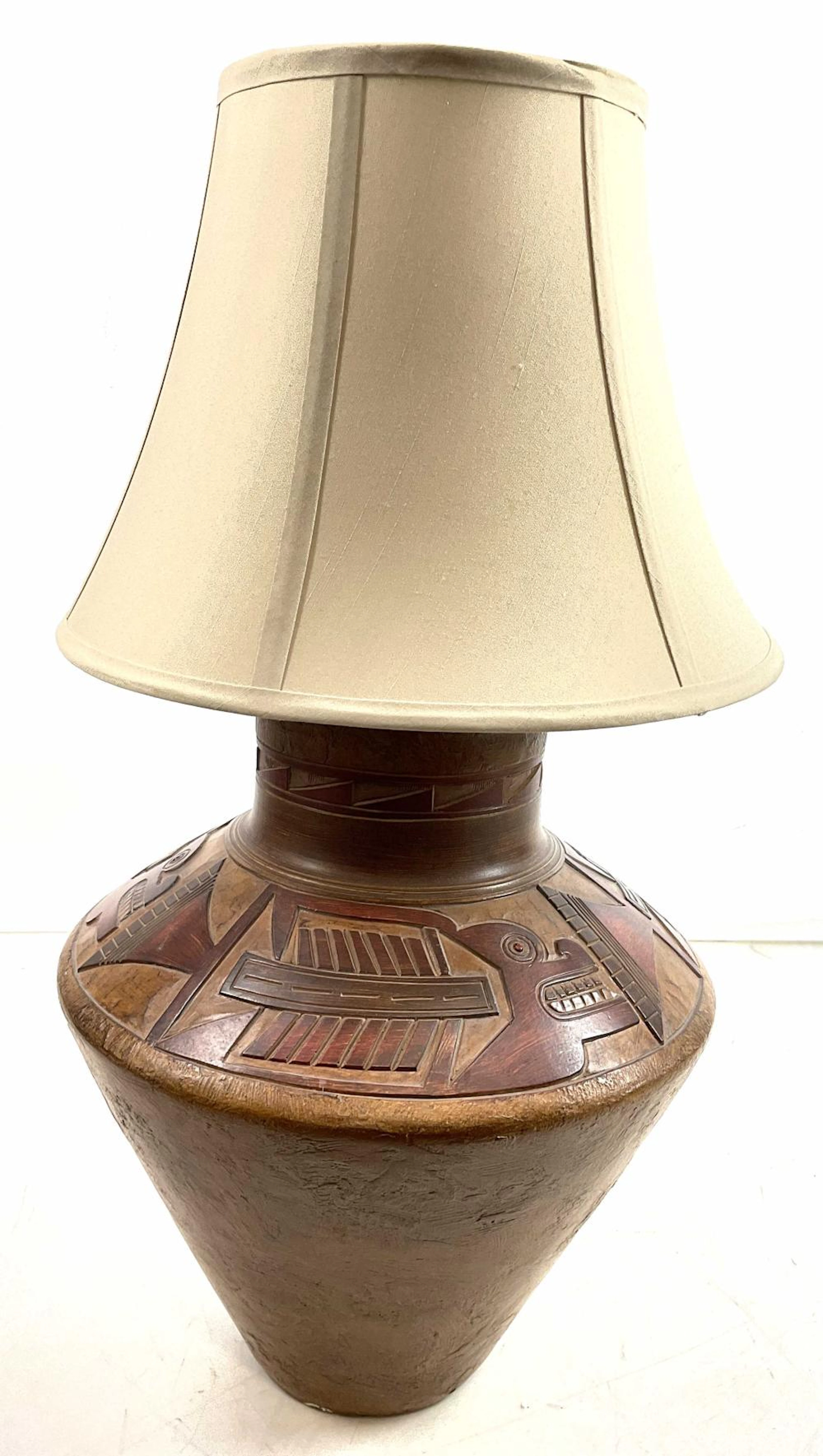 Southwestern Stoneware Table Lamp w/ Shade