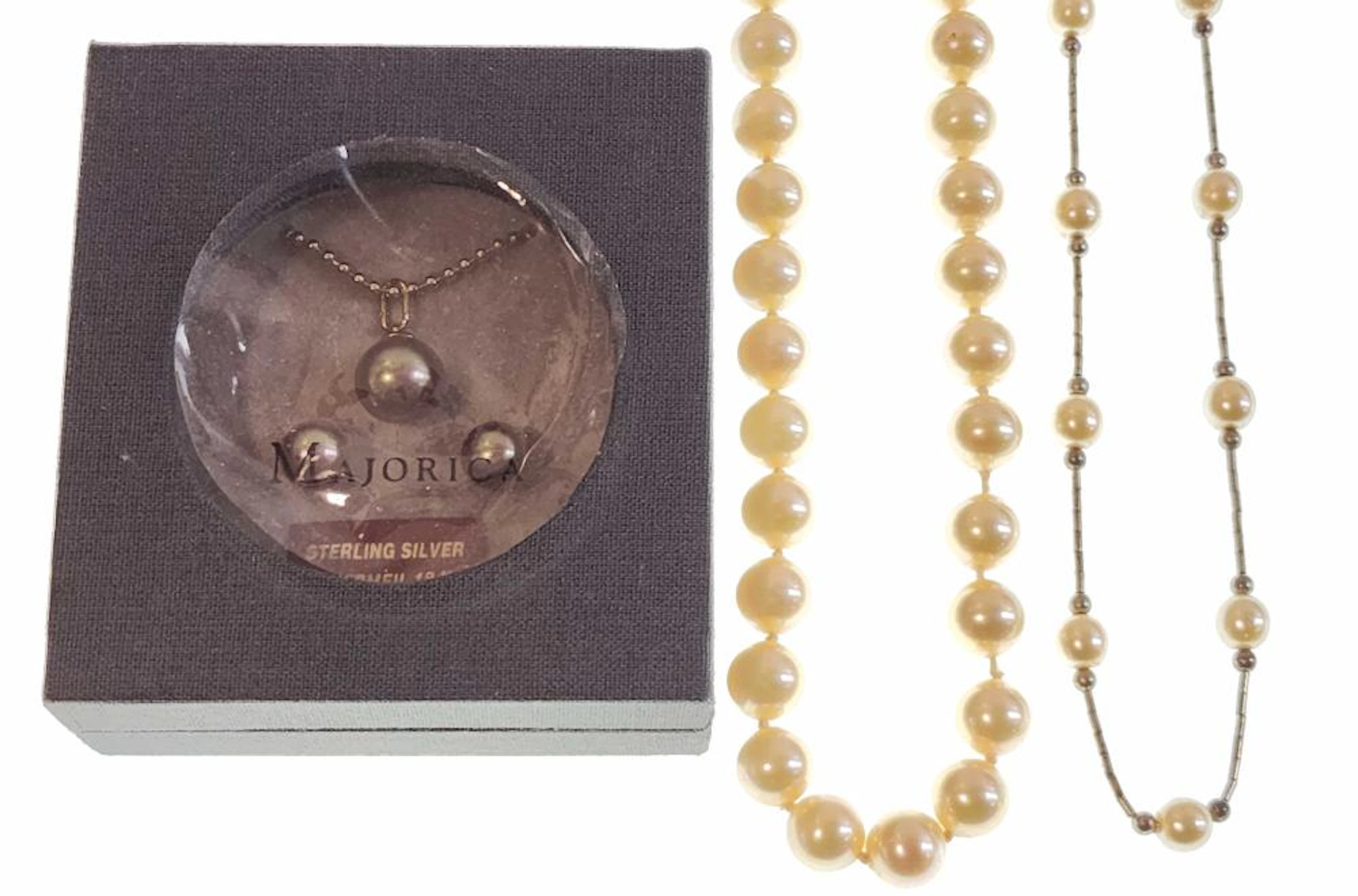 (3pc) 800 Silver, Vermeil 18K & Sterling Necklaces