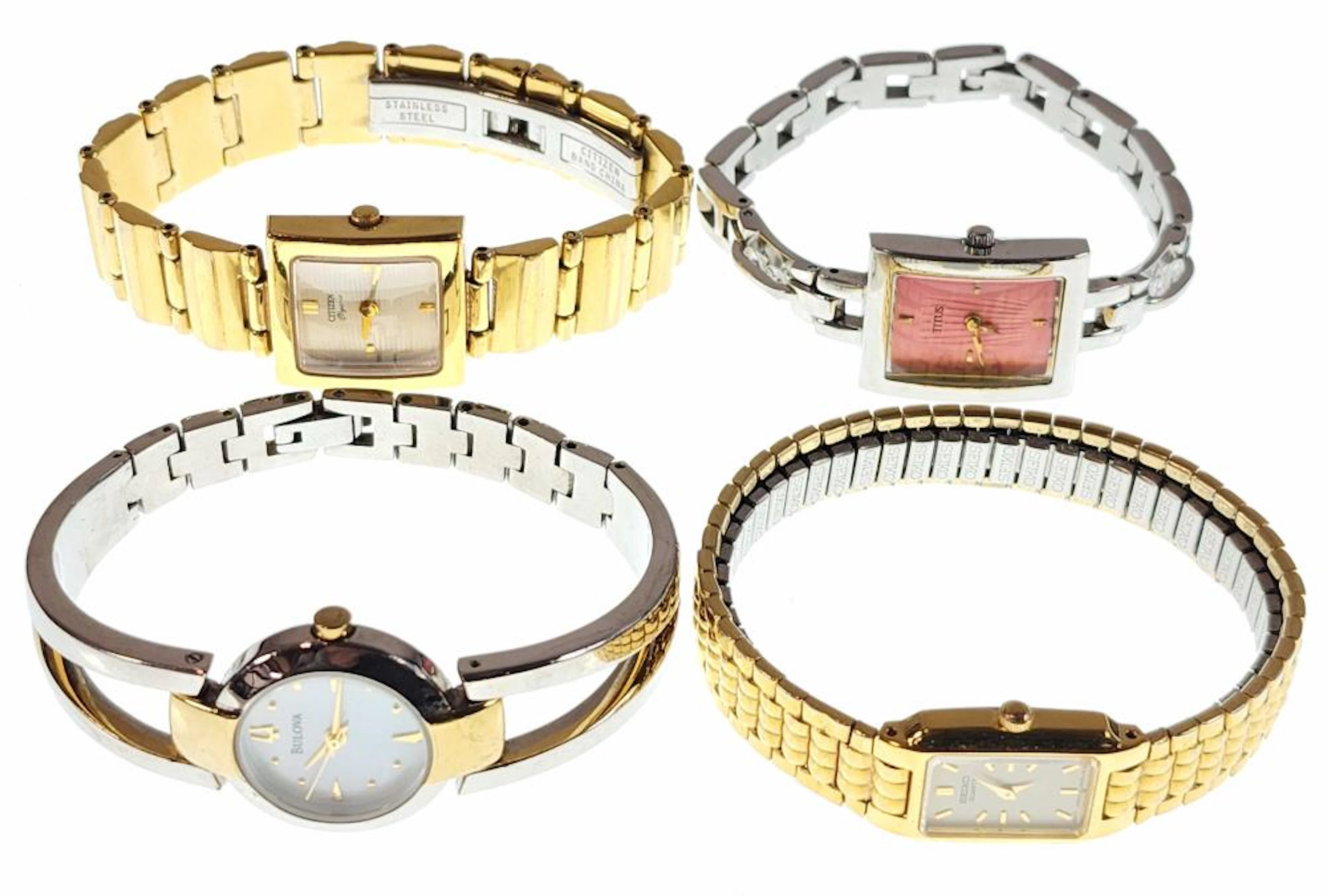 (4) Ladies Fashion Wrist Watches, Citizen, Titus