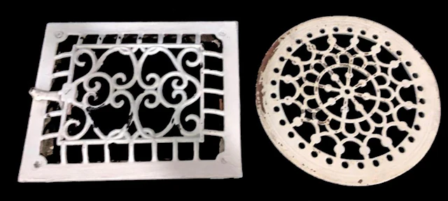 (2pc) Vintage Victorian Style Iron Grates