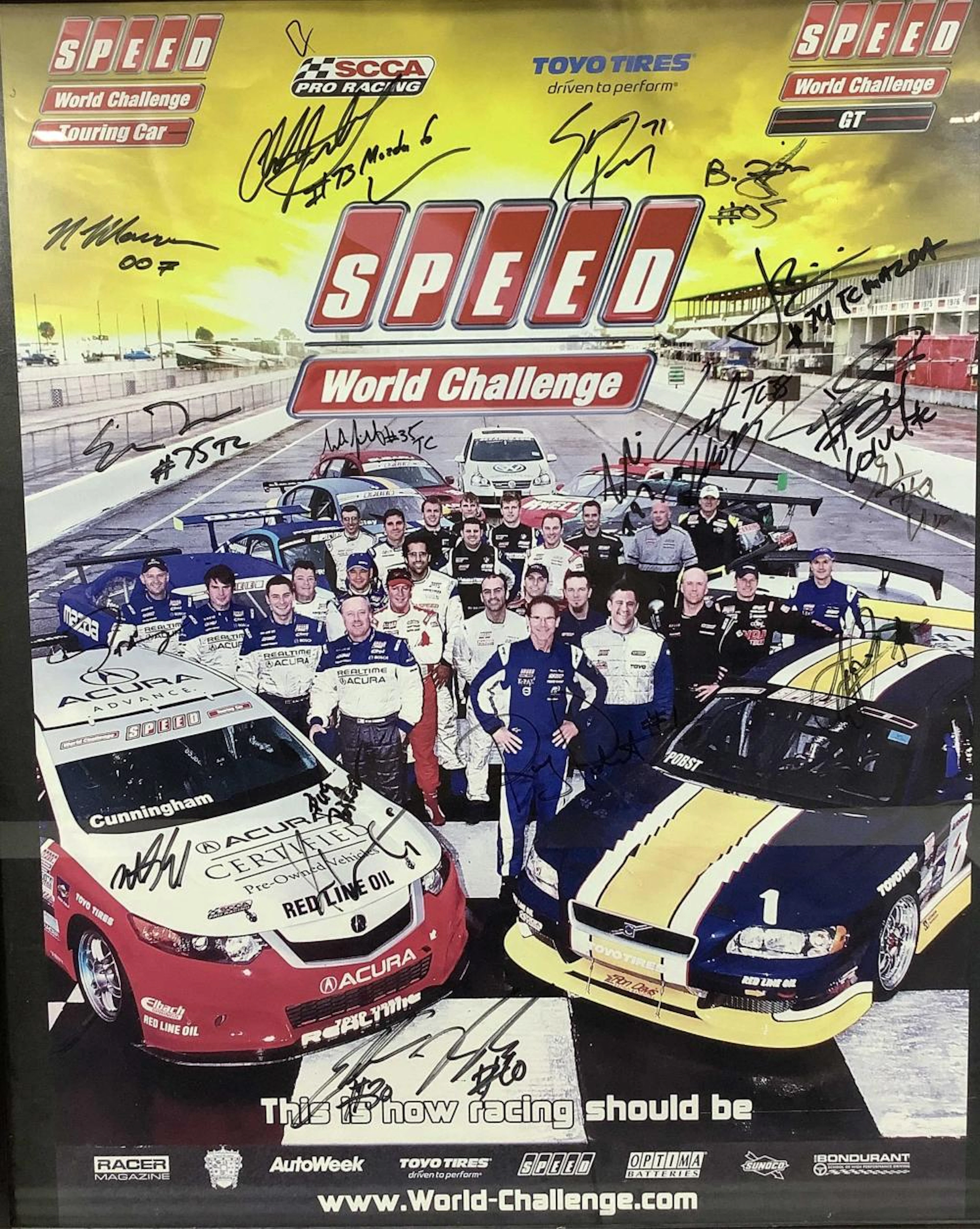 Speed World Challenge Autographed Poster Print