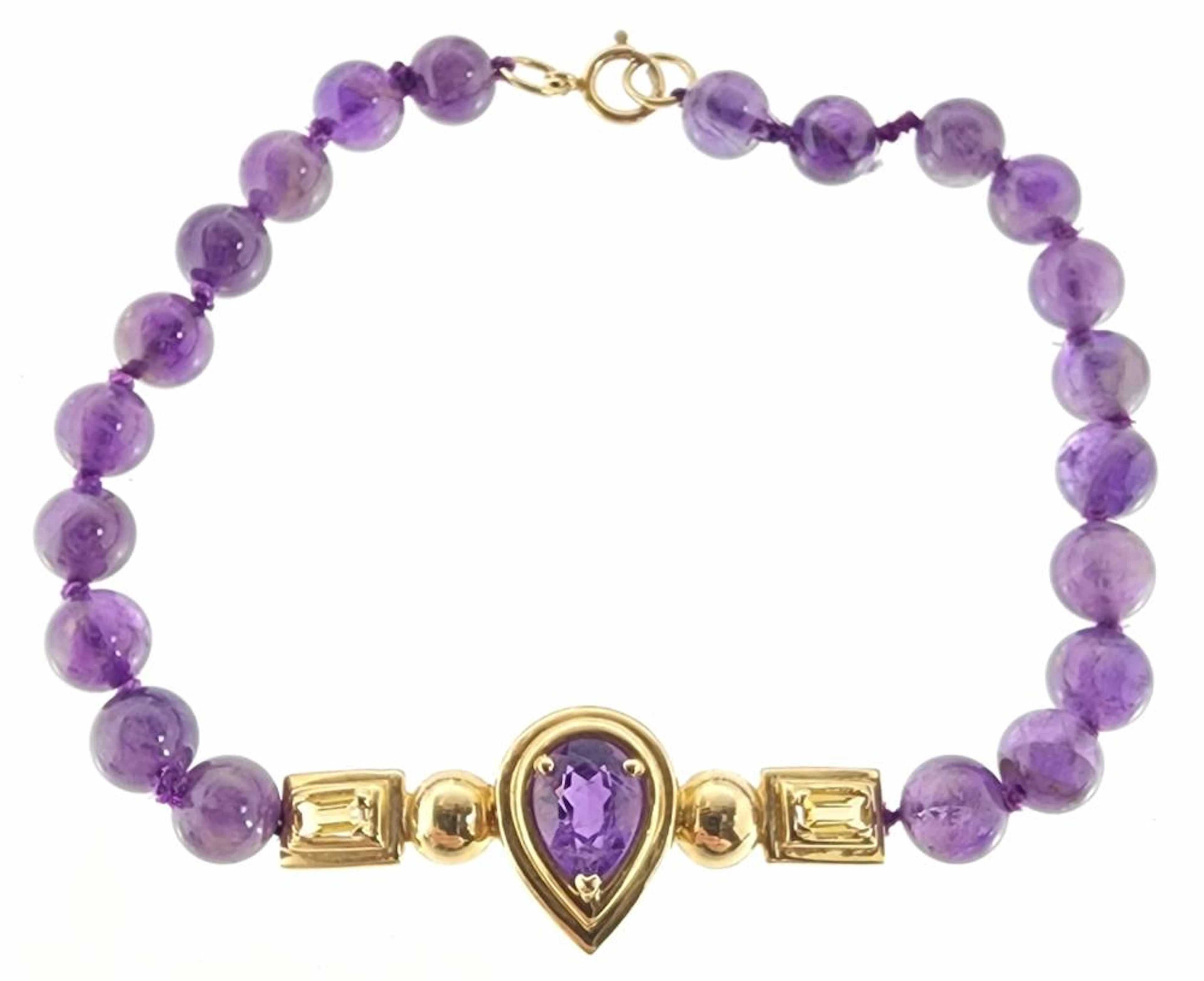 Gloria Vanderbilt 14K Amethyst Citrine Bracelet