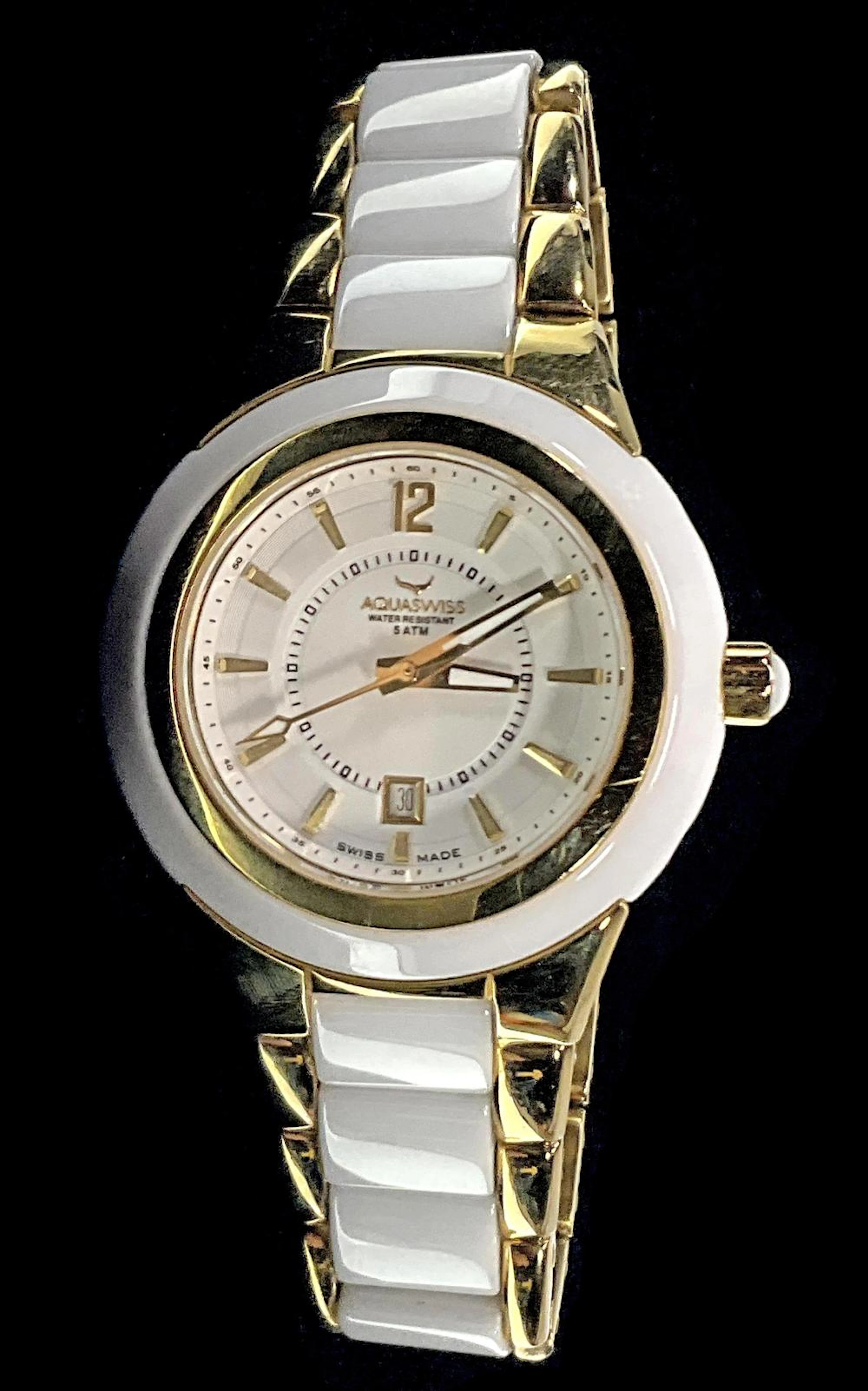 Aquaswiss Unisex Ceramic Strap Wrist Watch w/ Box