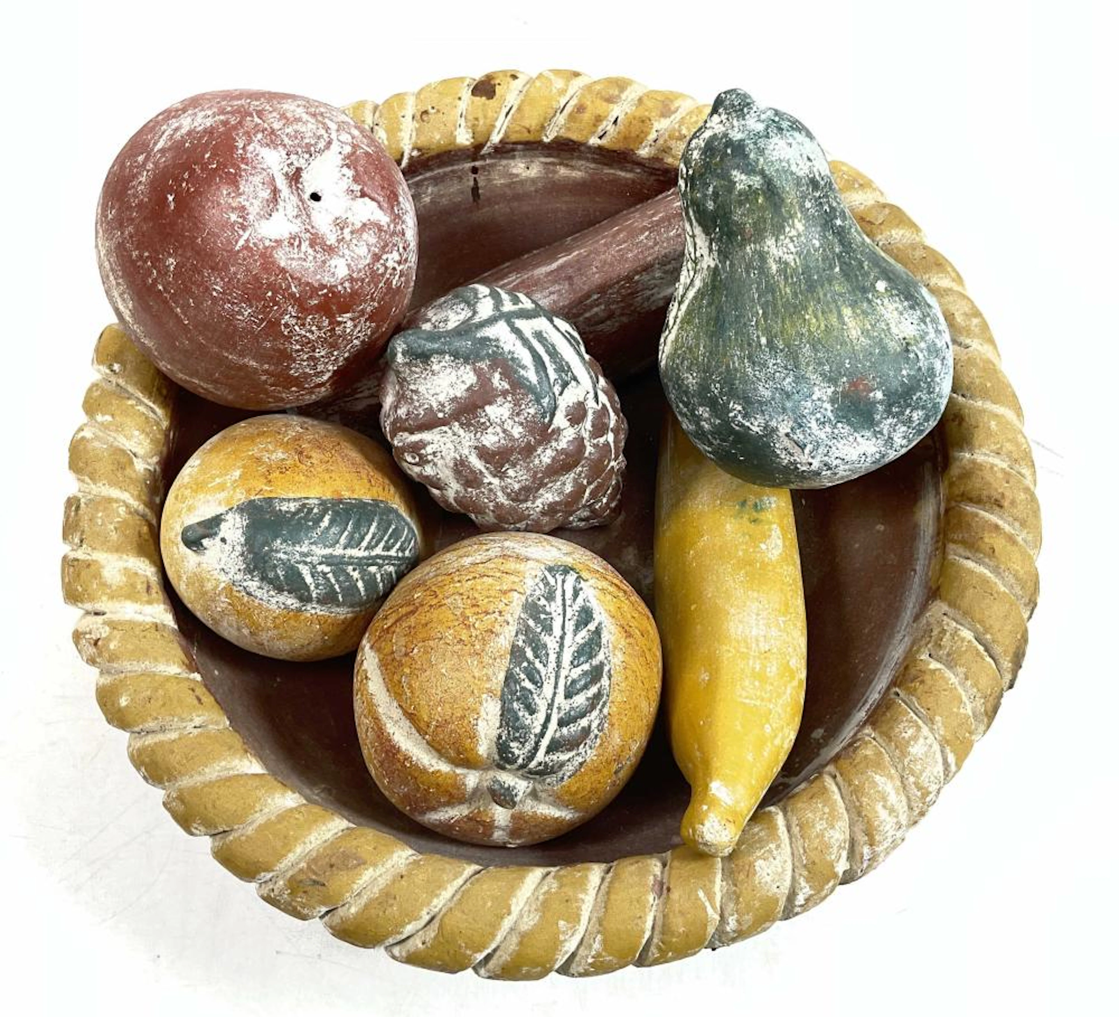 (8pc) Pottery Fruit & Bowl