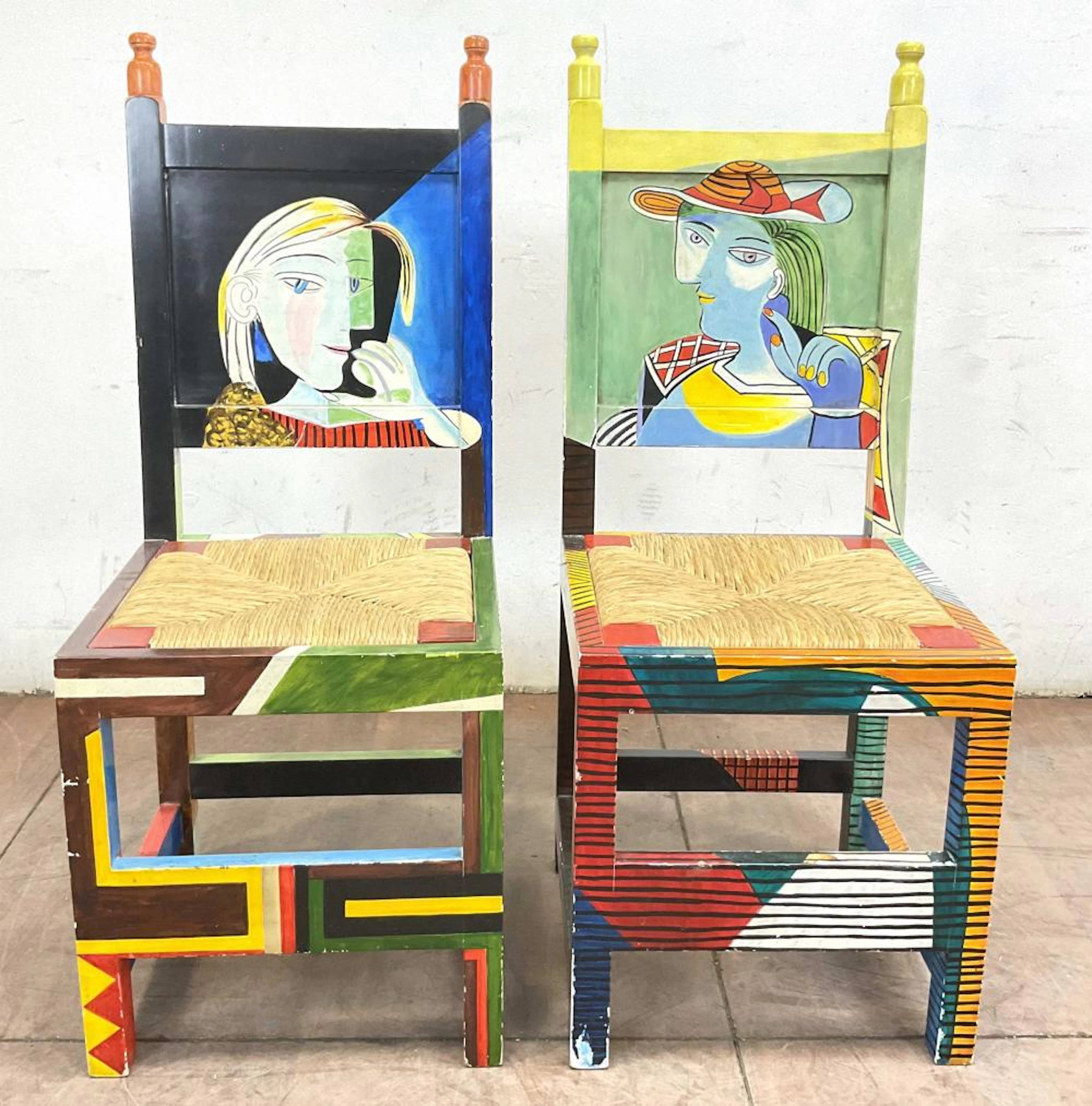 Post Pablo Picasso (1881-1973) Hand Painted Chairs
