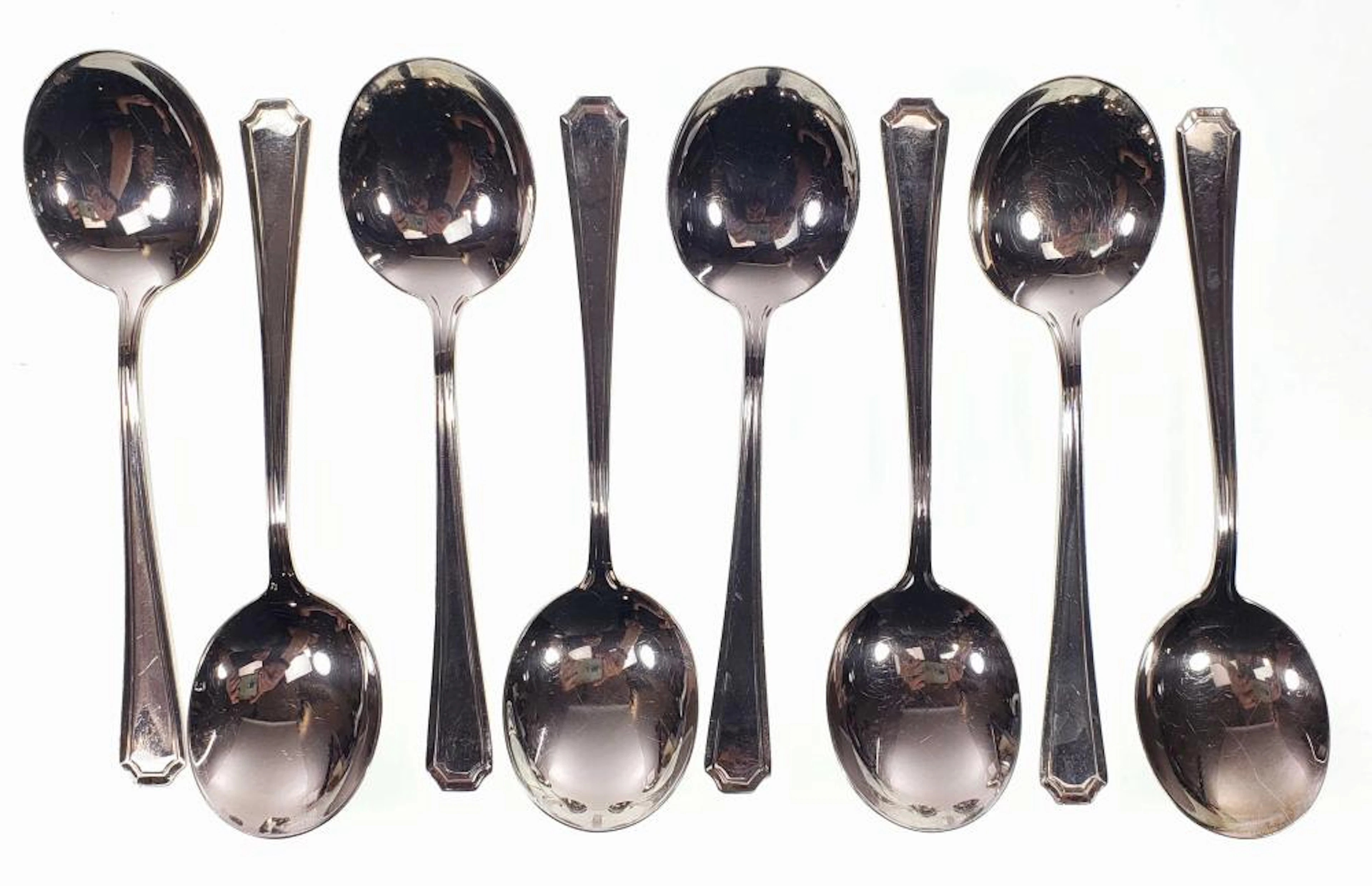 (8) Gorham Fairfax Sterling Silver Soup Spoons
