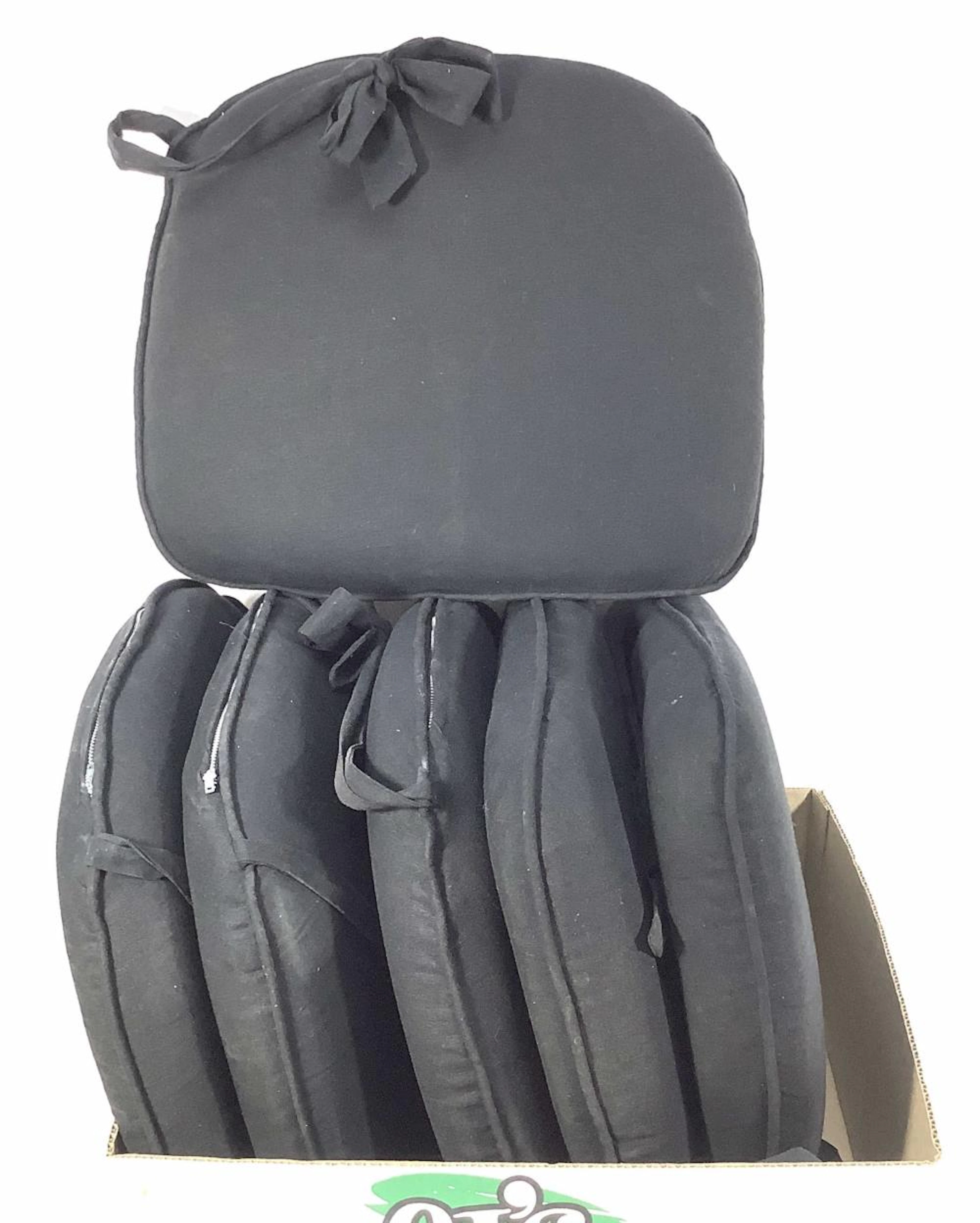 (6) Black Chair Seat Pads