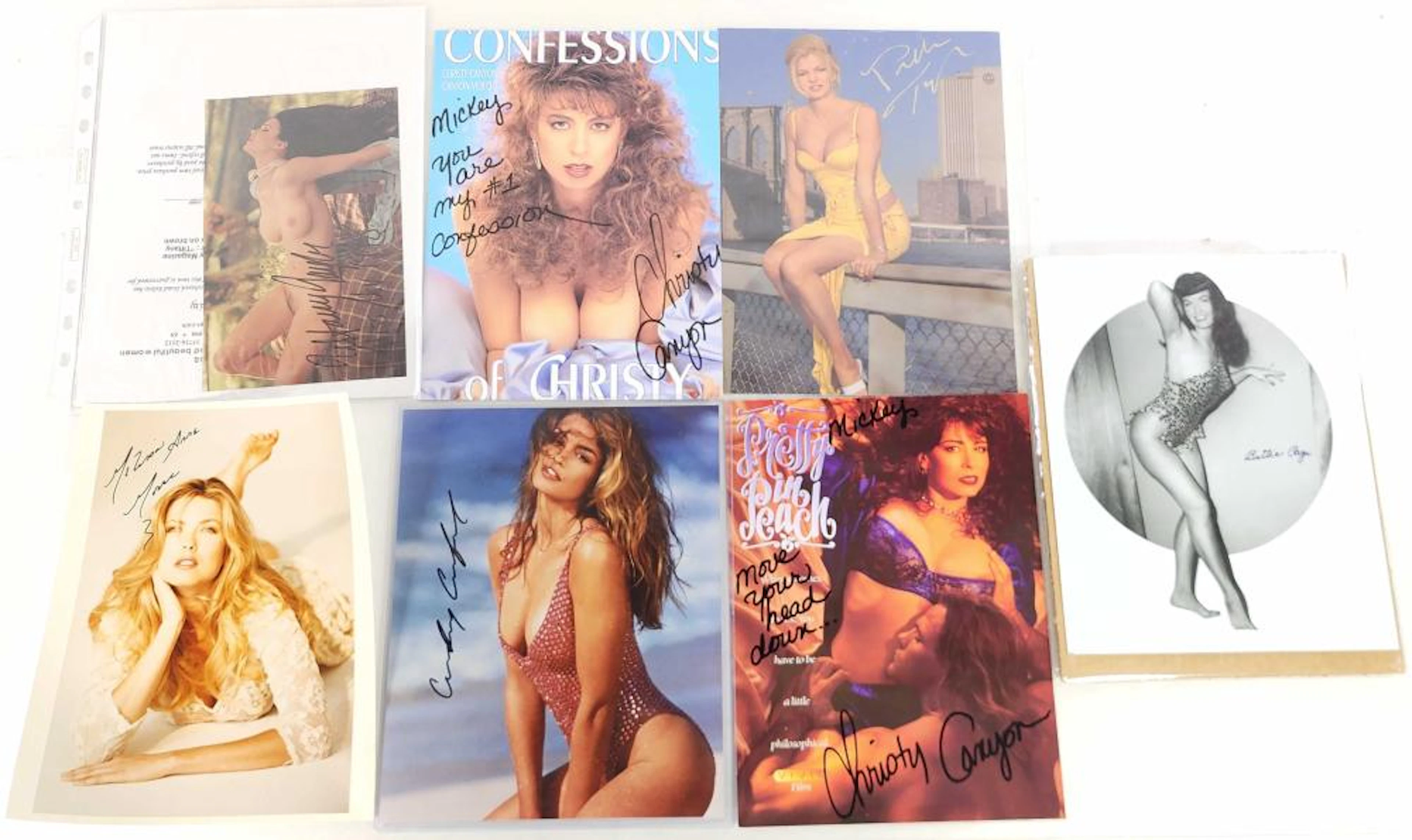 (7) Autographed Erotic/ Nude Celebrity Prints