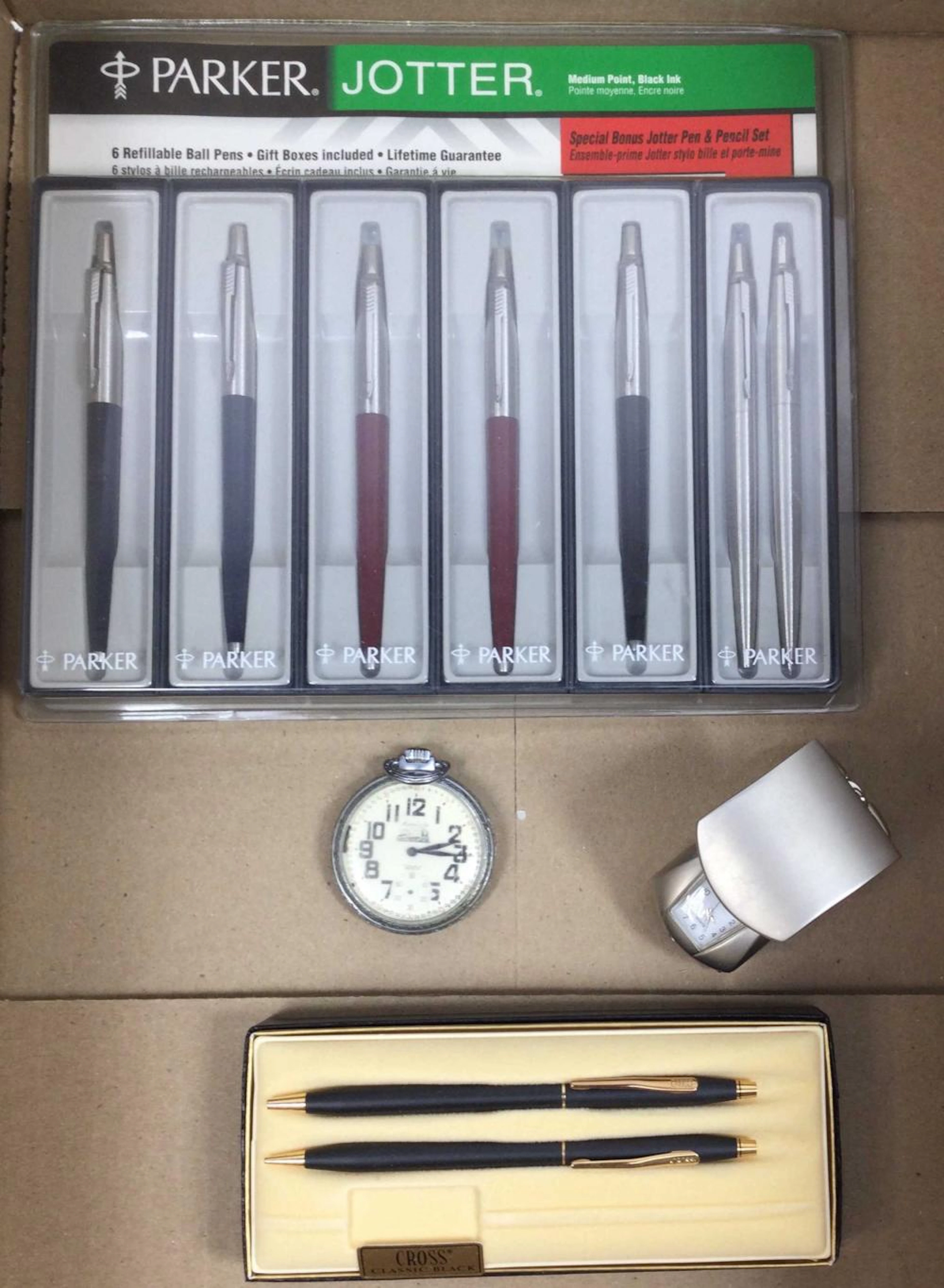 Cross & Parker Pens & Pocket Watch