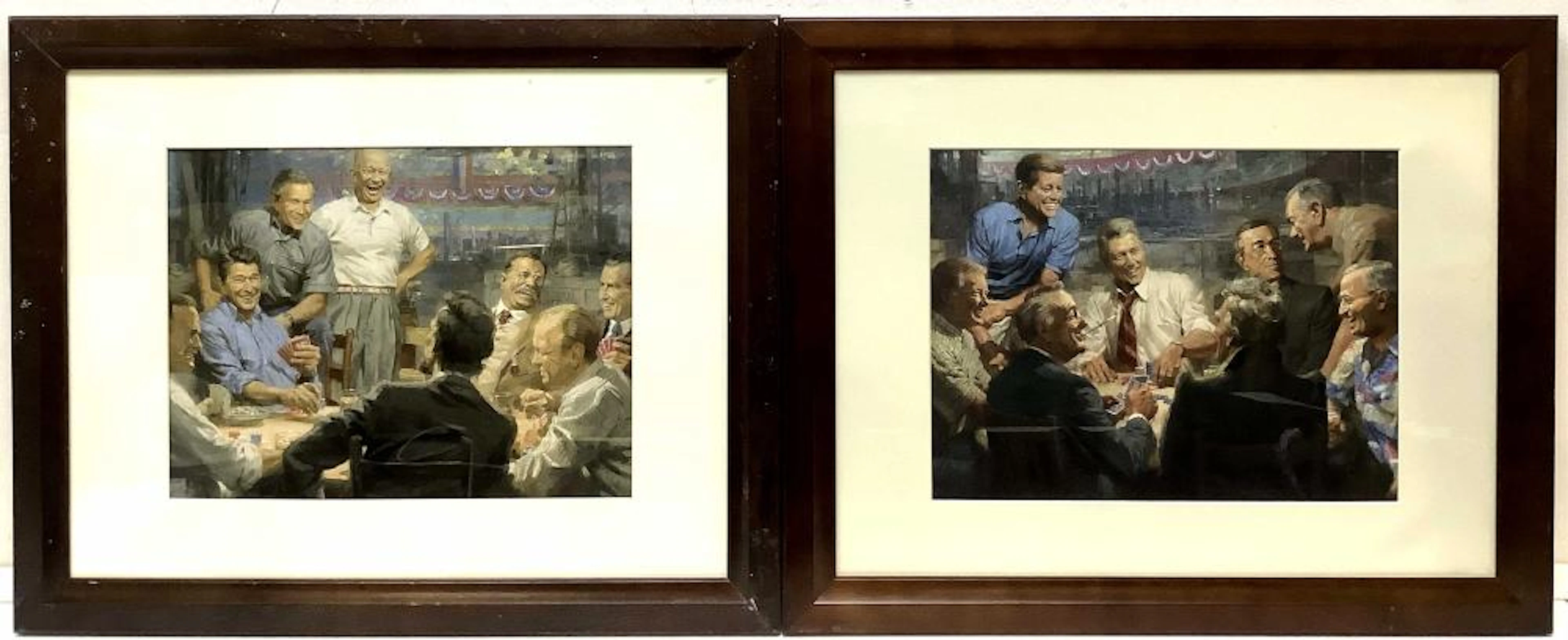 Pair Andy Thomas Presidents Playing Poker Prints