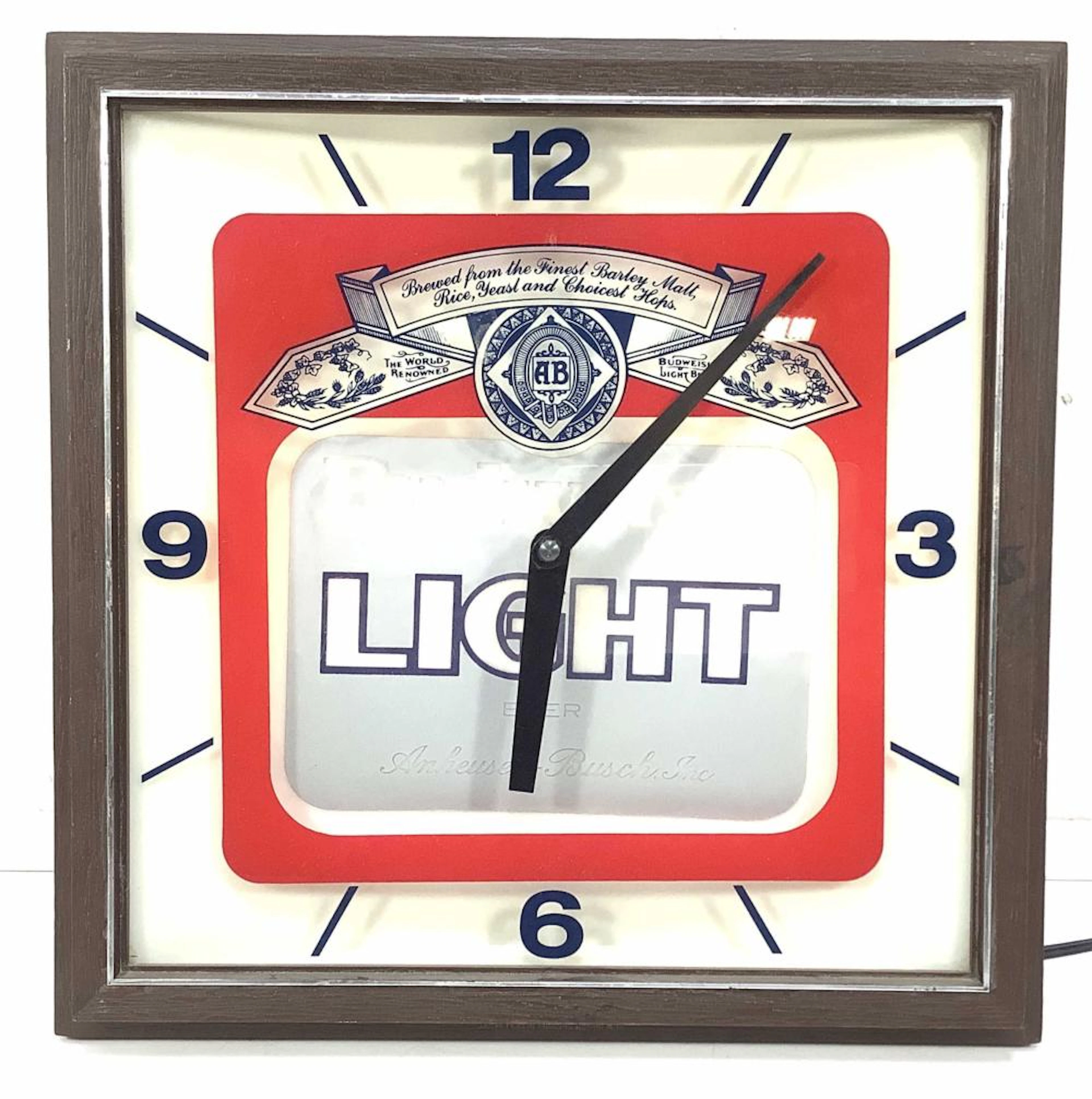 Vintage Budweiser Light Advertising Electric Clock