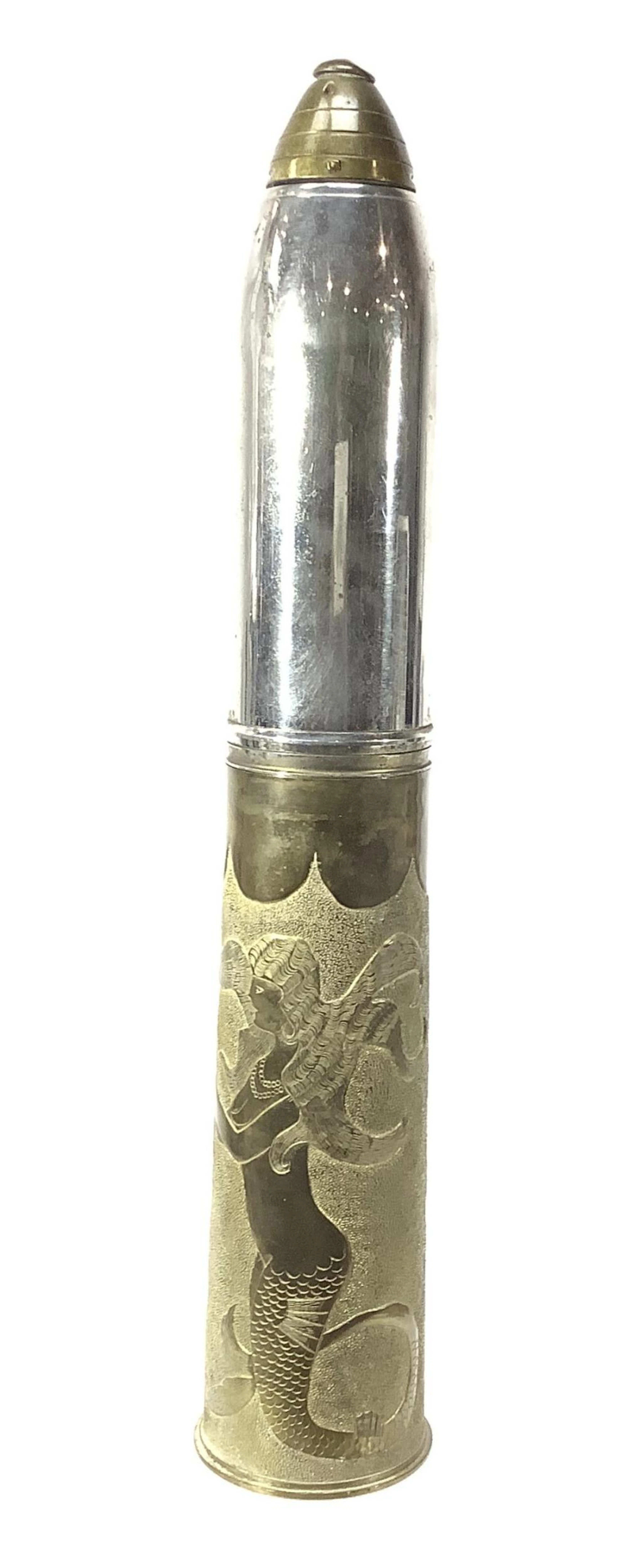 1915 Wwi Artillery Shell Cocktail Shaker