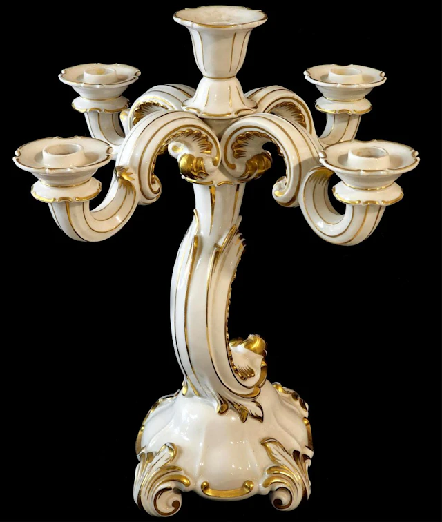 Franz Nagy Allach Porcelain 4 Arm Candelabra