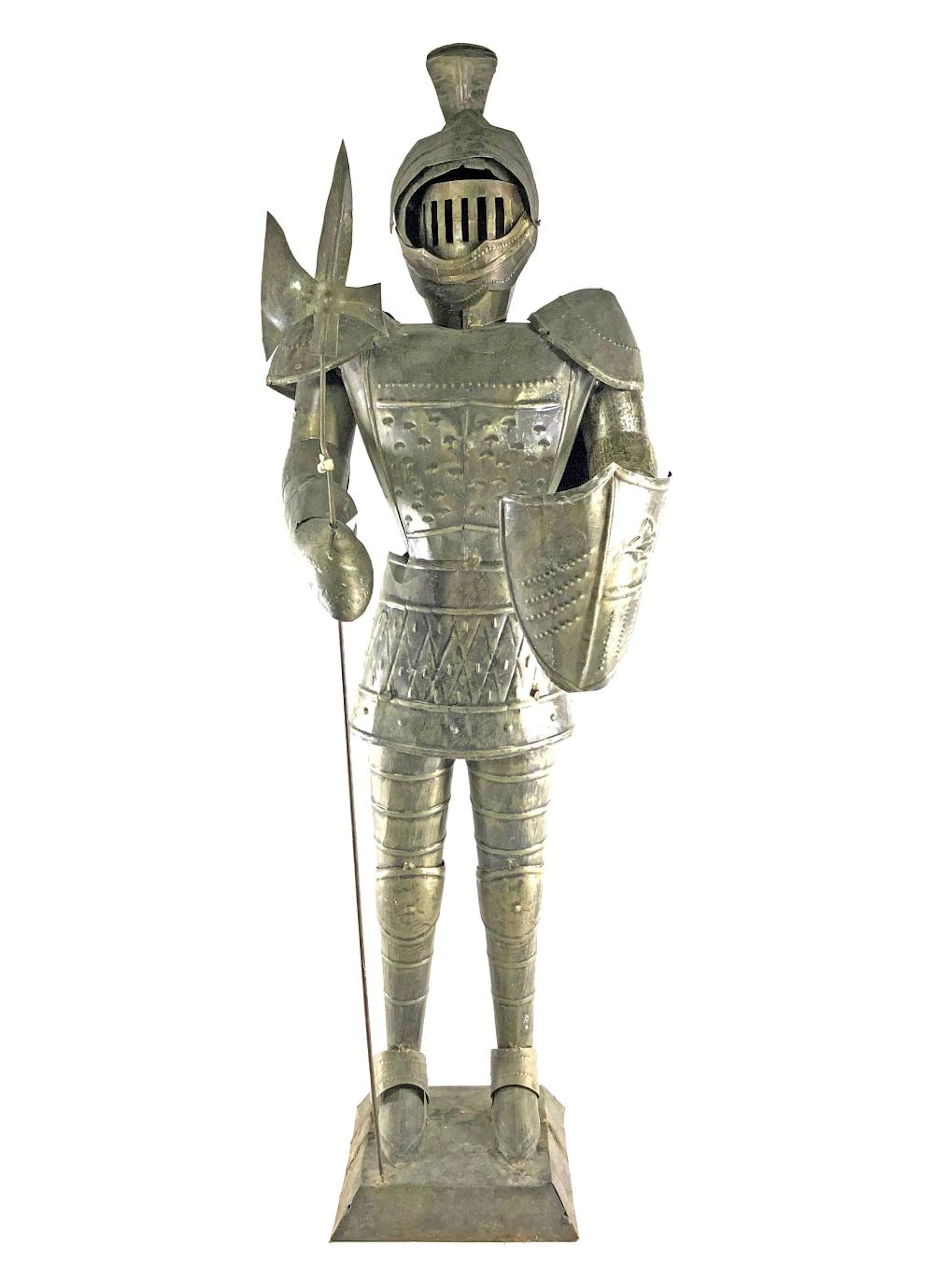 37in Decorative Tin Medieval Style Knights Armor