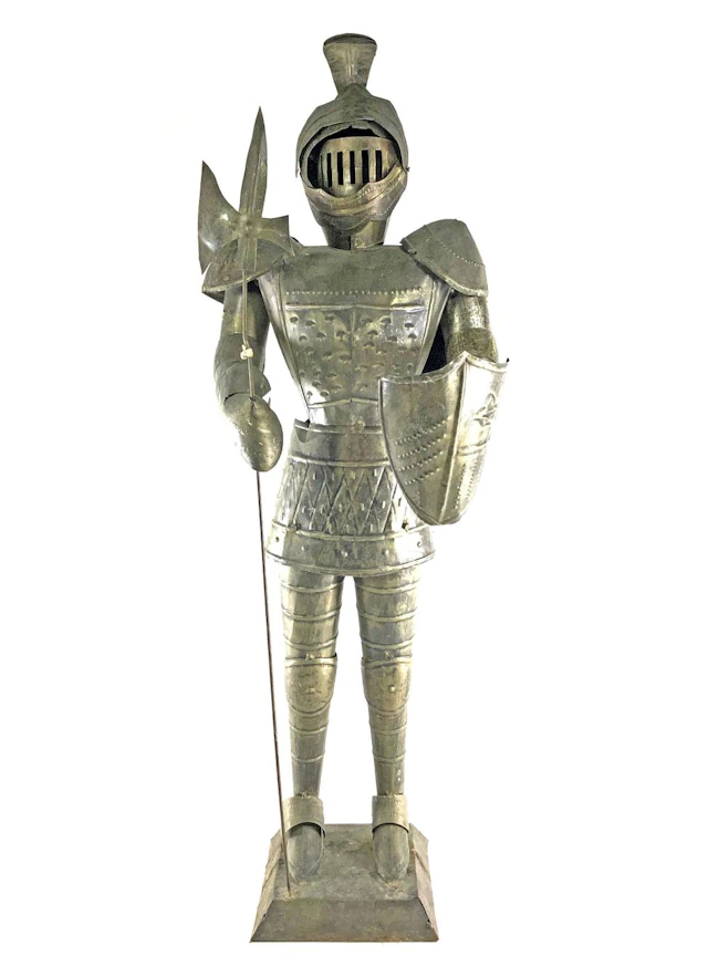37in Decorative Tin Medieval Style Knights Armor