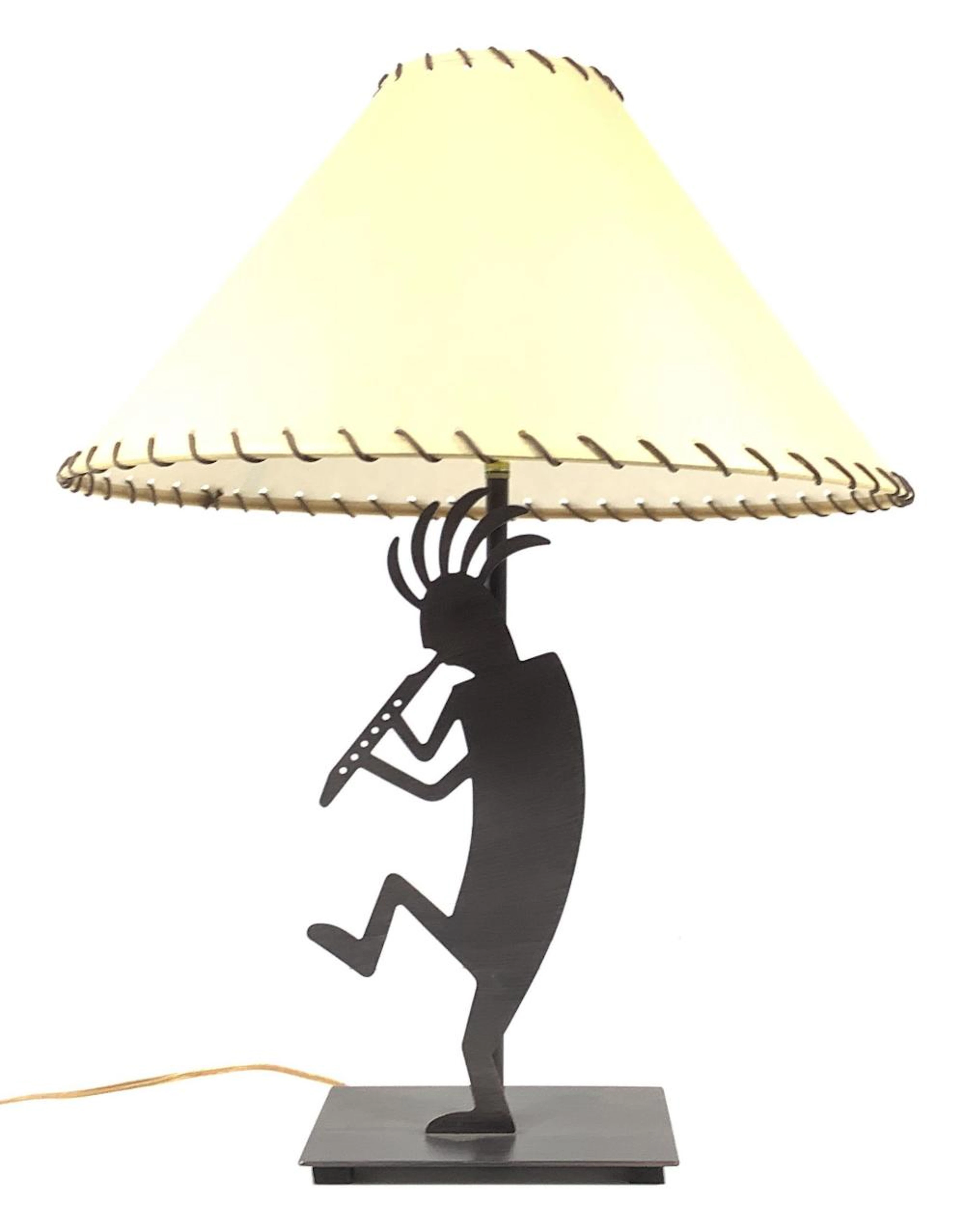Southwestern Metal Kokopelli Table Lamp w/ Shade