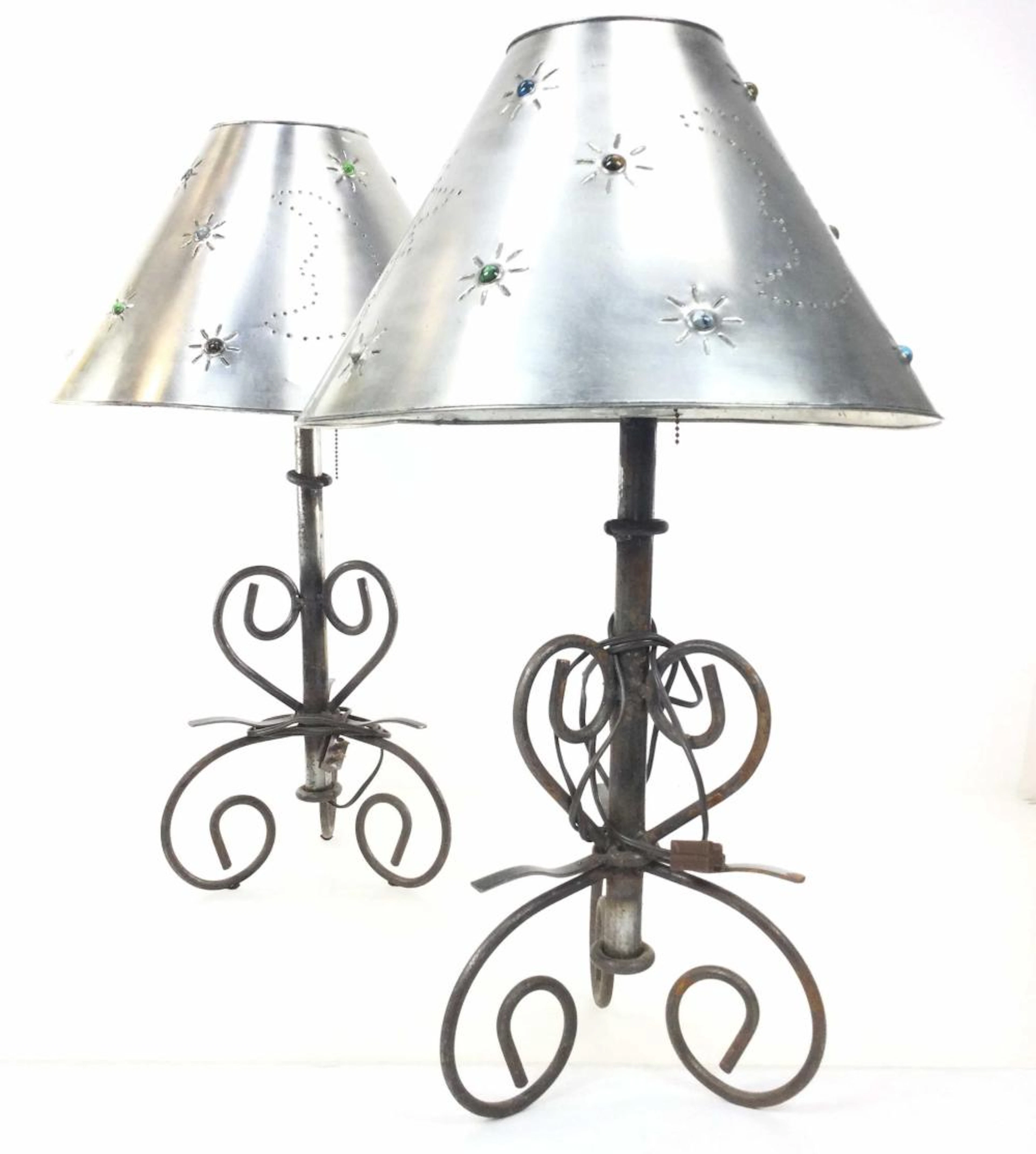 Pair Of Southwestern Rustic Style Table Lamps