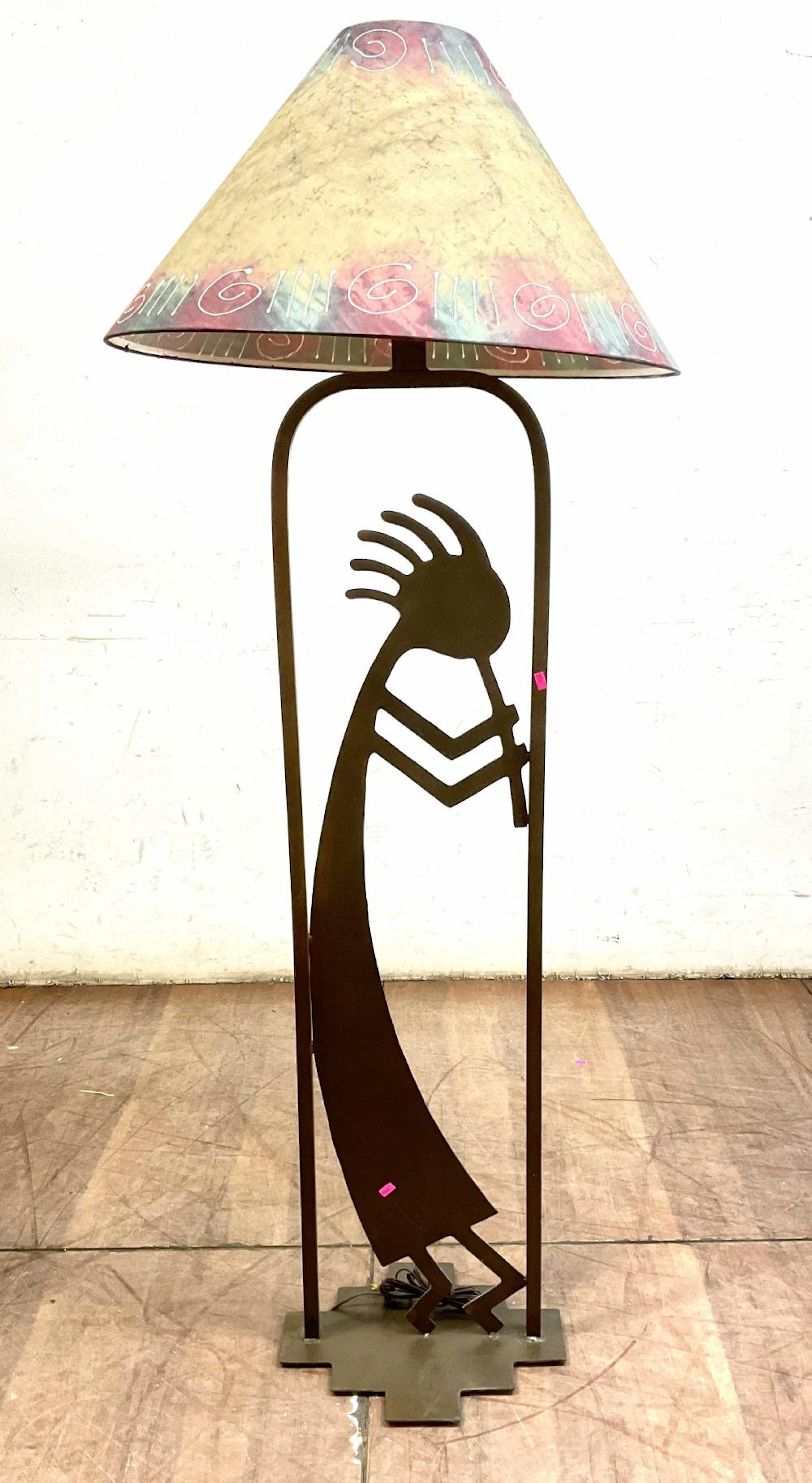 Southwestern Iron Kokopelli Floor Lamp w/ Shade