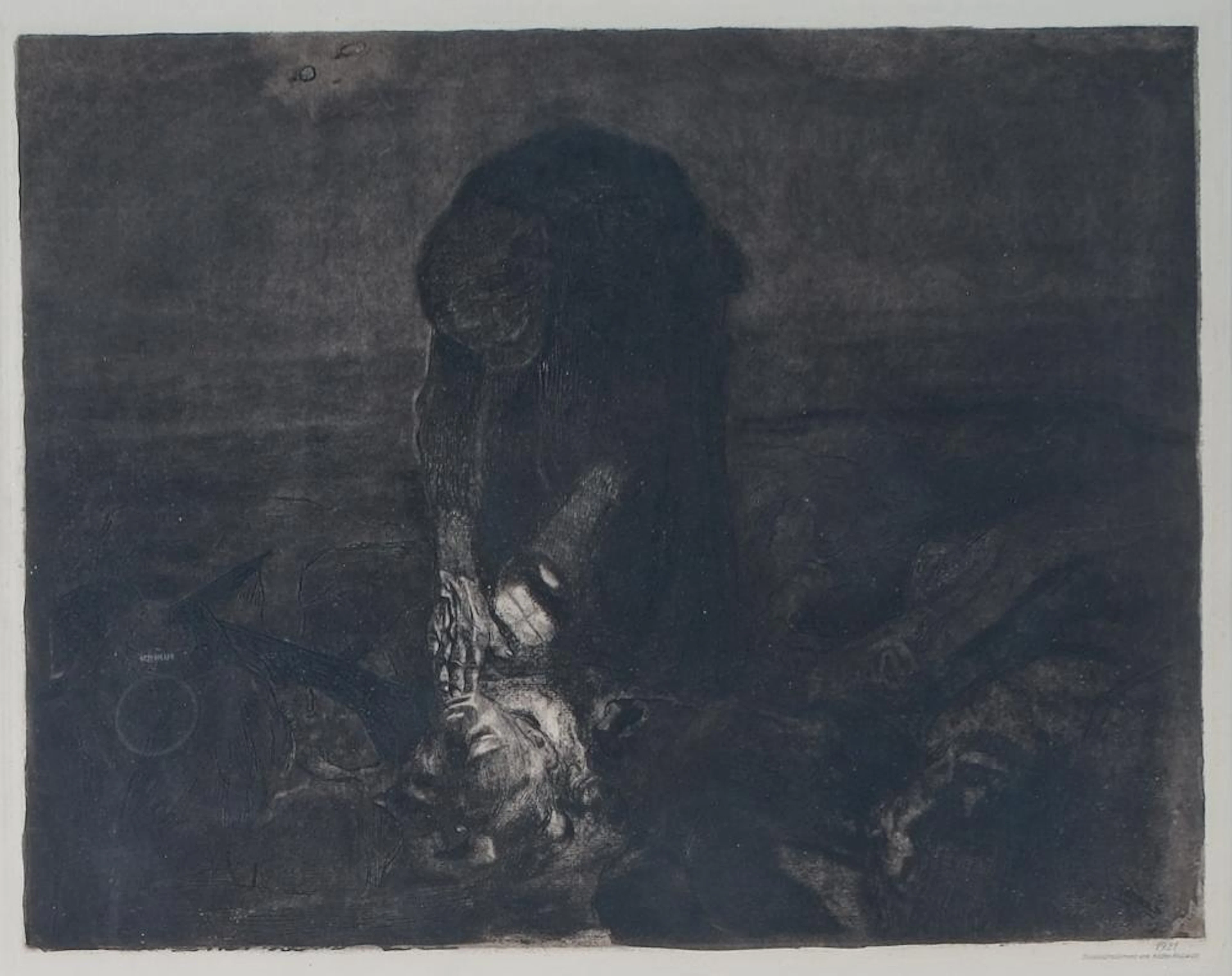 Kathe Kollwitz, 1921 "Battlefield" Etching