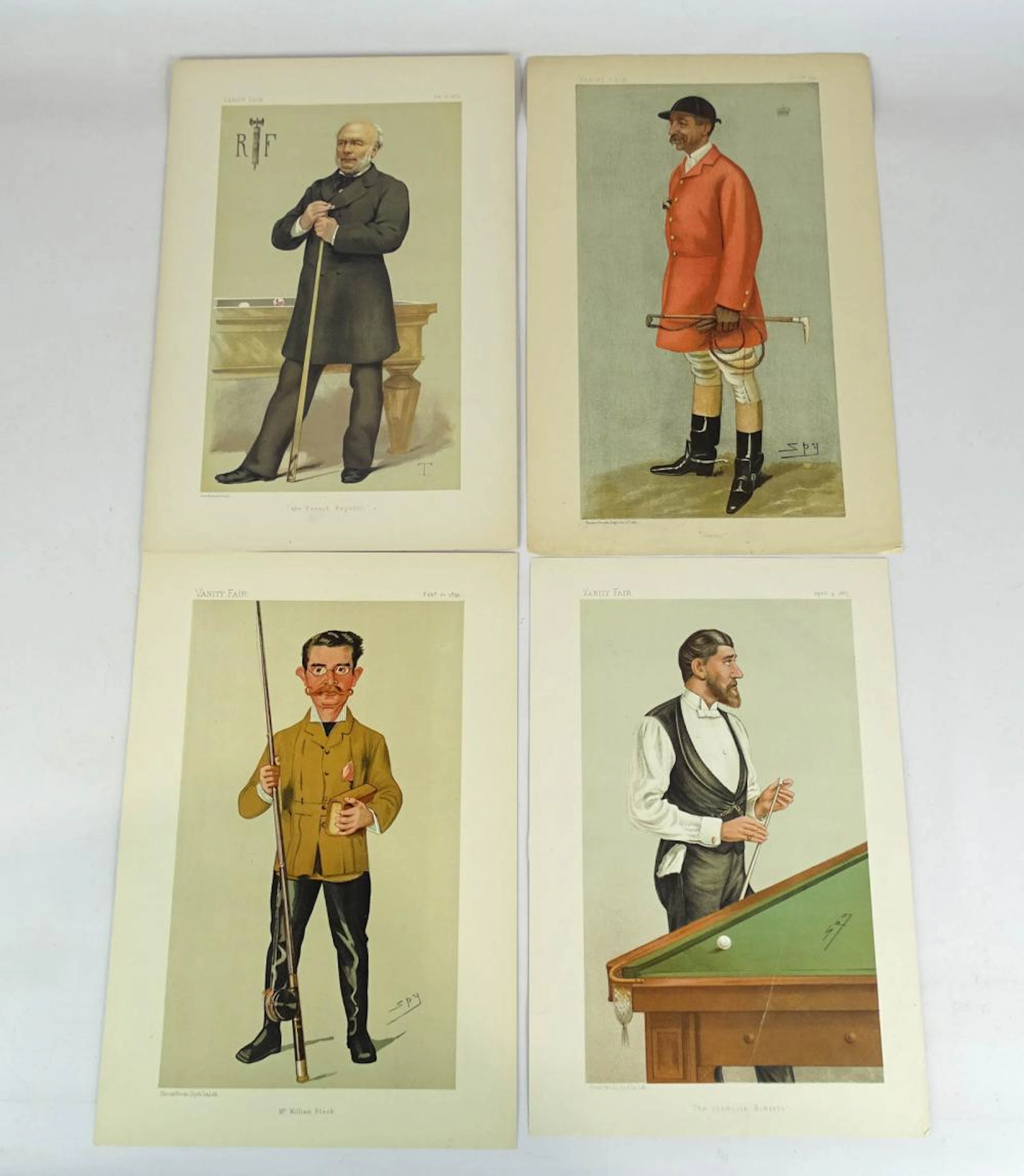 British Dapper Sportsmen Antique Prints (4)