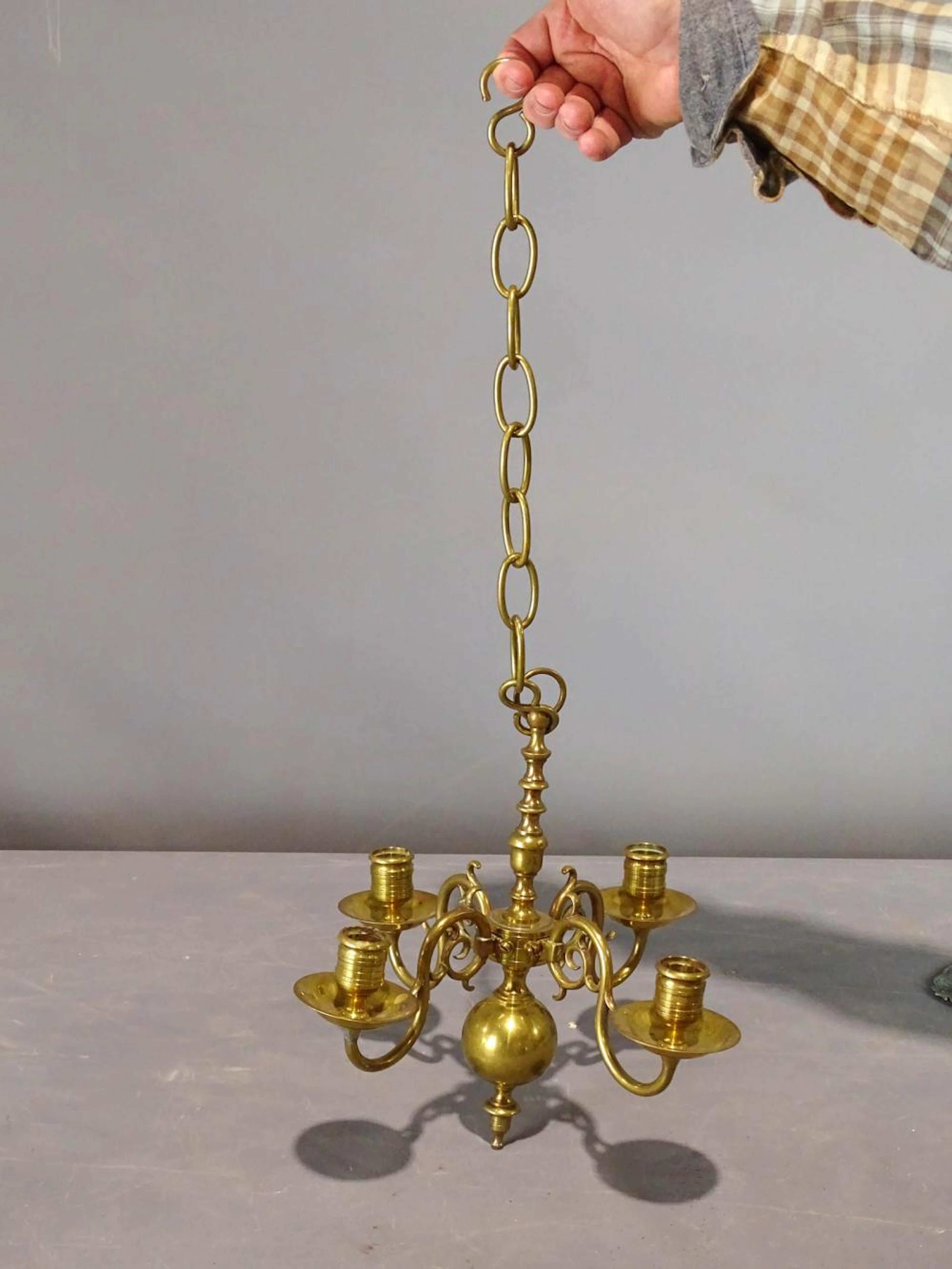 Brass Colonial Style Chandelier