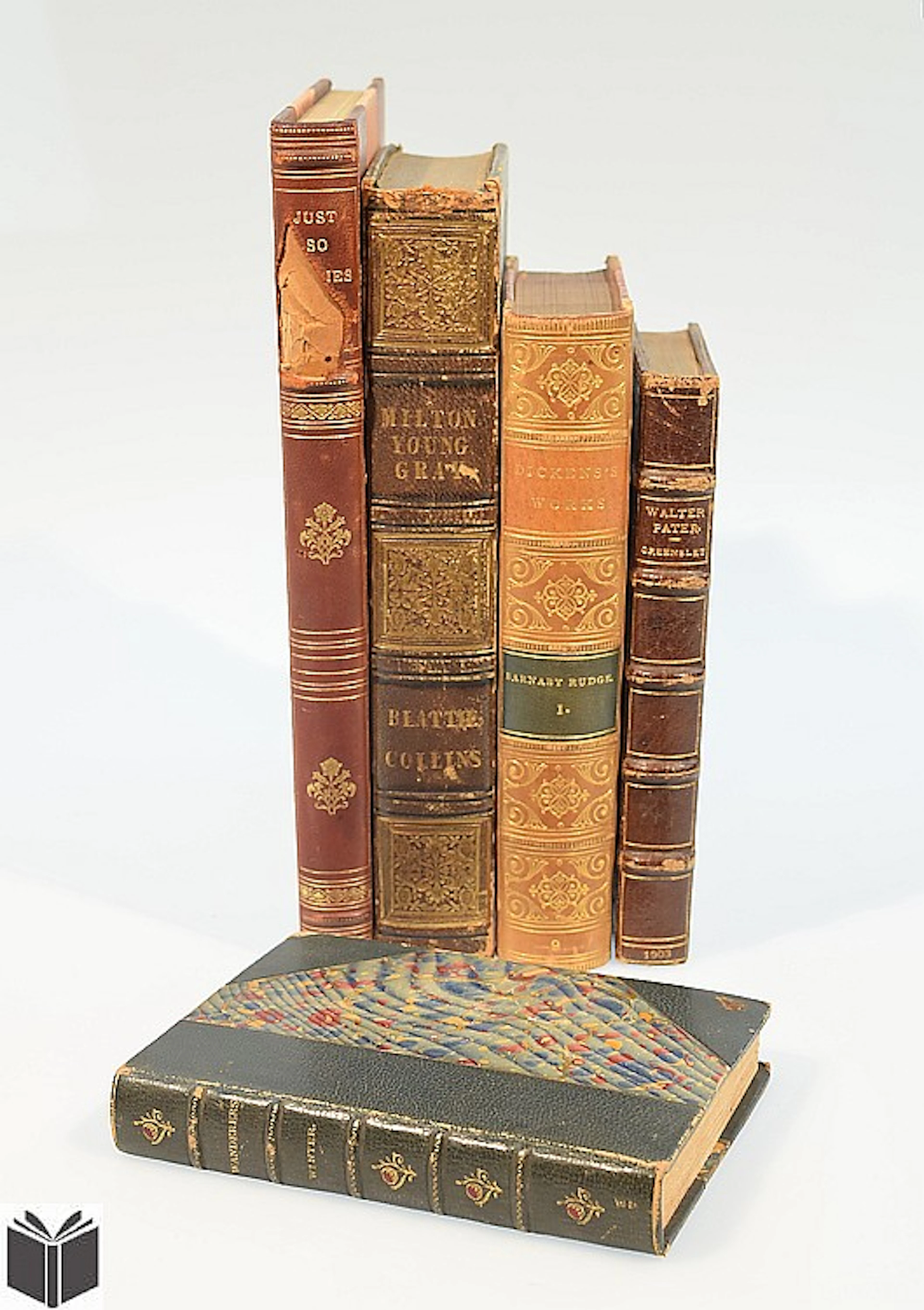 5V Dickens FANCY ANTIQUE BINDINGS Rudyard Kipling...